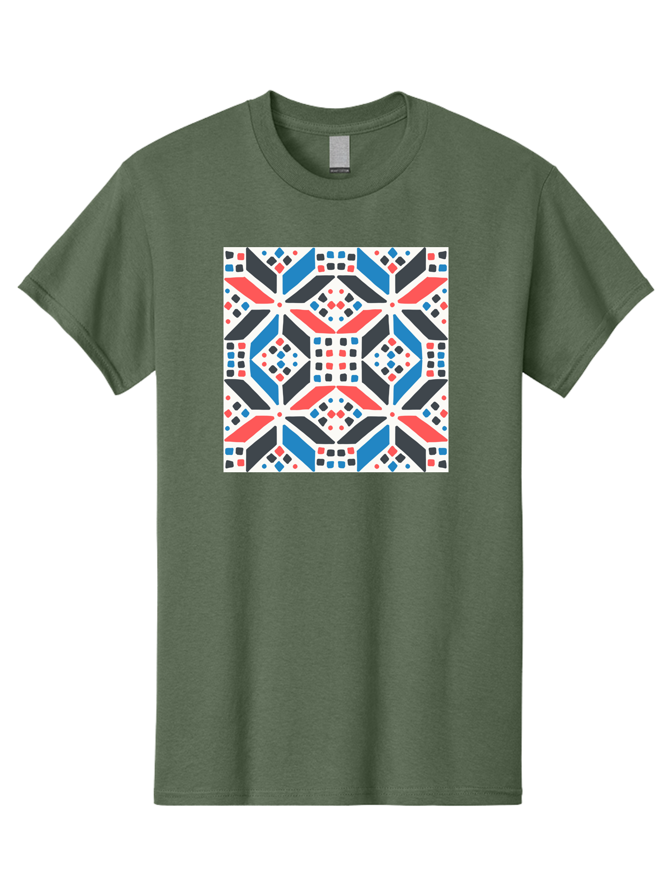 Geometric-Pattern-1 Men'S Graphic Tee, 100% Cotton, Comfortable Casual Summer Wear, Machine Washable, Geometric Pattern, Abstract Design, Colorful Shapes, Diamond Pattern, Bold Colors, Modern Art, Geometric Art, Symmetrical Design, Aab749 5
