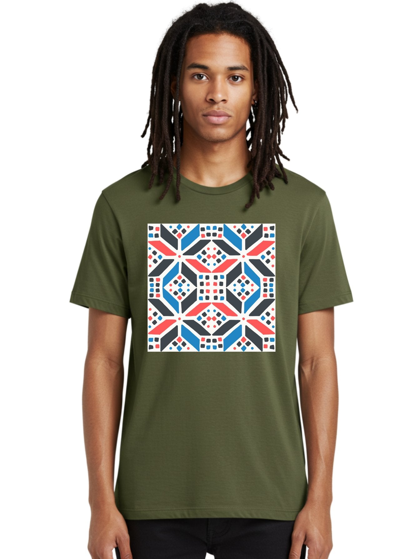 Geometric-Pattern-1 Men'S Graphic Tee, 100% Cotton, Comfortable Casual Summer Wear, Machine Washable, Geometric Pattern, Abstract Design, Colorful Shapes, Diamond Pattern, Bold Colors, Modern Art, Geometric Art, Symmetrical Design, Aab749 28