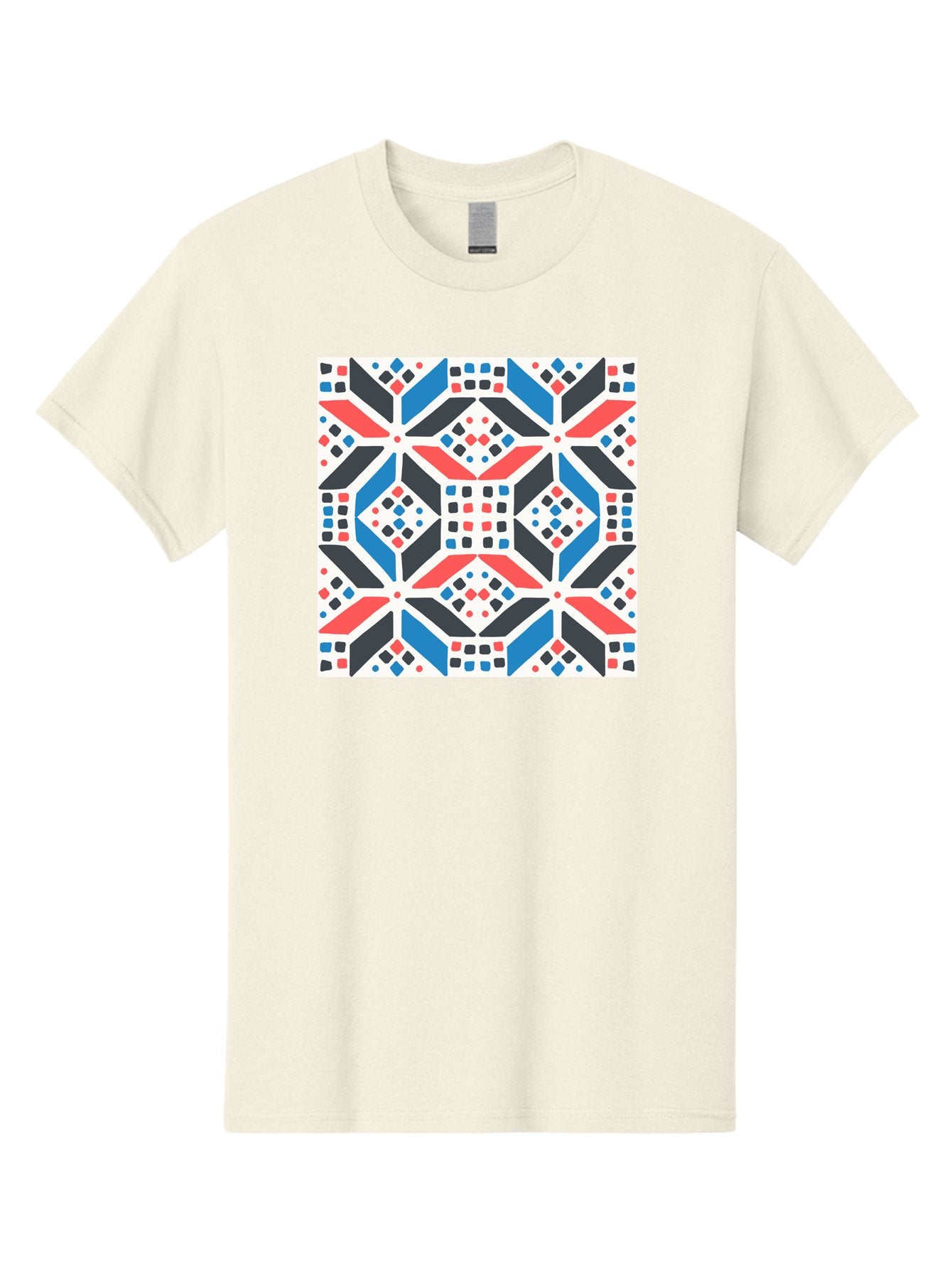 Geometric-Pattern-1 Men'S Graphic Tee, 100% Cotton, Comfortable Casual Summer Wear, Machine Washable, Geometric Pattern, Abstract Design, Colorful Shapes, Diamond Pattern, Bold Colors, Modern Art, Geometric Art, Symmetrical Design, Aab749 13