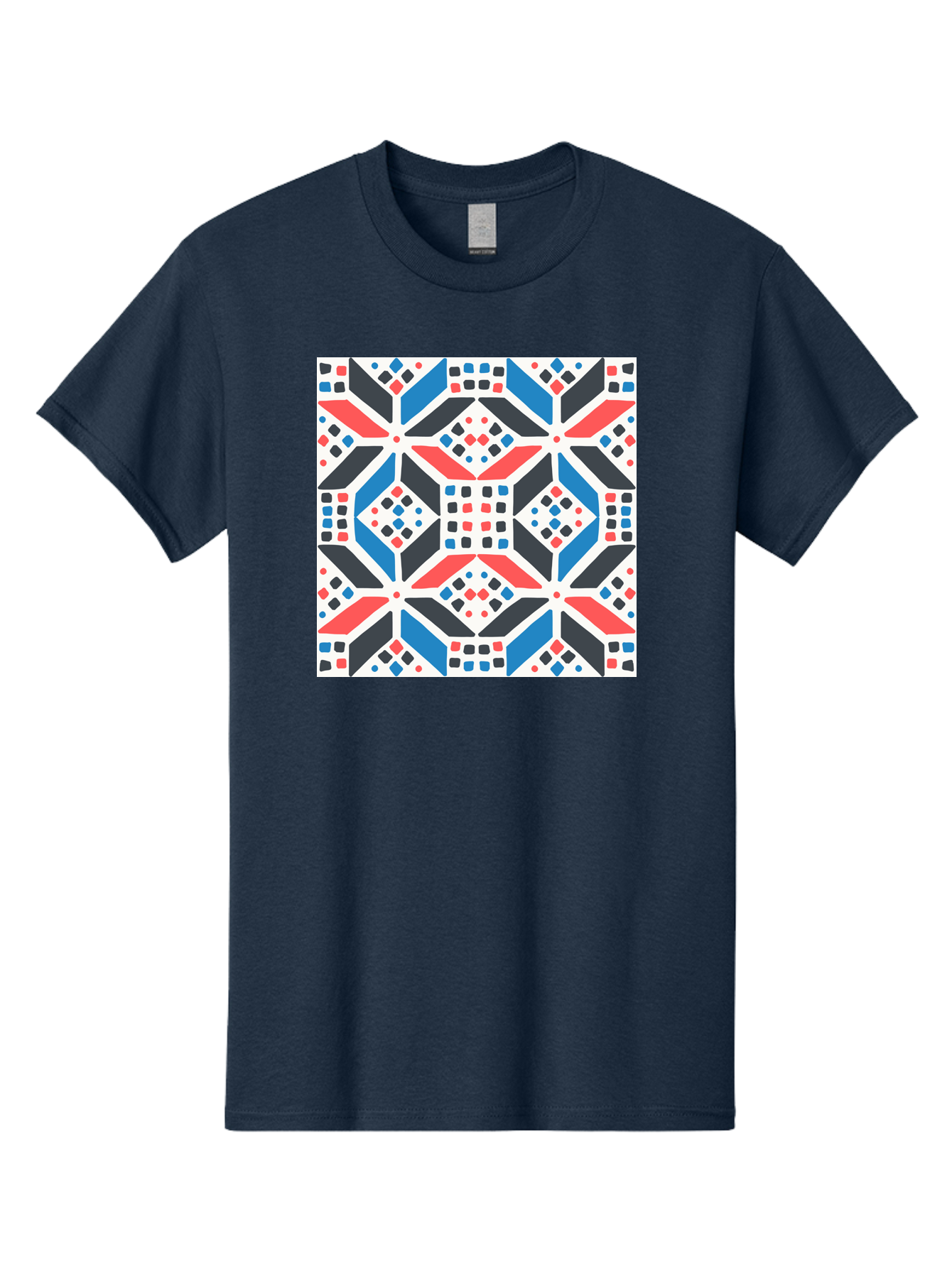 Geometric-Pattern-1 Men'S Graphic Tee, 100% Cotton, Comfortable Casual Summer Wear, Machine Washable, Geometric Pattern, Abstract Design, Colorful Shapes, Diamond Pattern, Bold Colors, Modern Art, Geometric Art, Symmetrical Design, Aab749 7