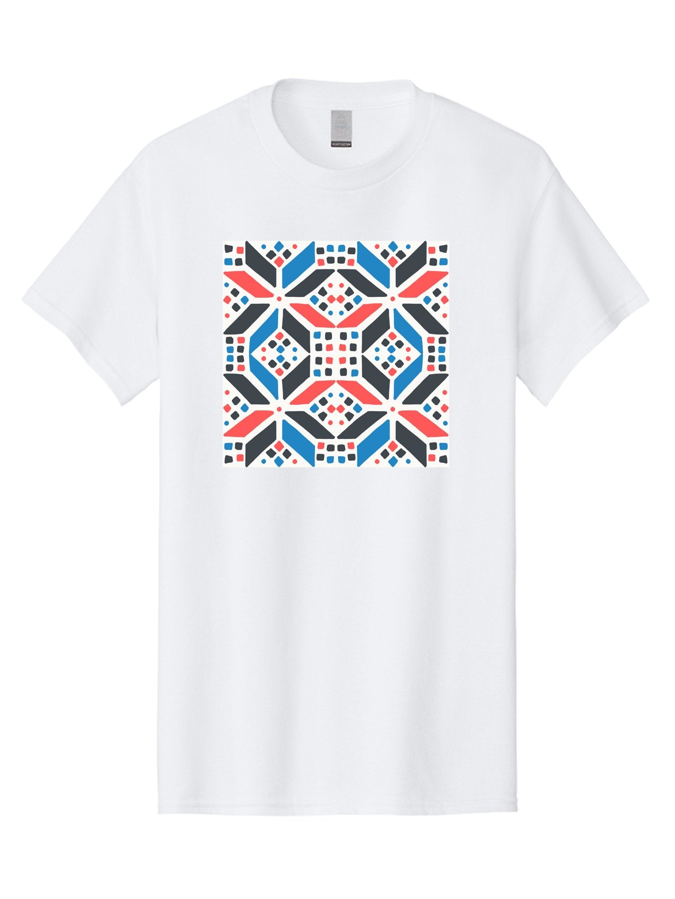 Geometric-Pattern-1 Men'S Graphic Tee, 100% Cotton, Comfortable Casual Summer Wear, Machine Washable, Geometric Pattern, Abstract Design, Colorful Shapes, Diamond Pattern, Bold Colors, Modern Art, Geometric Art, Symmetrical Design, Aab749 4