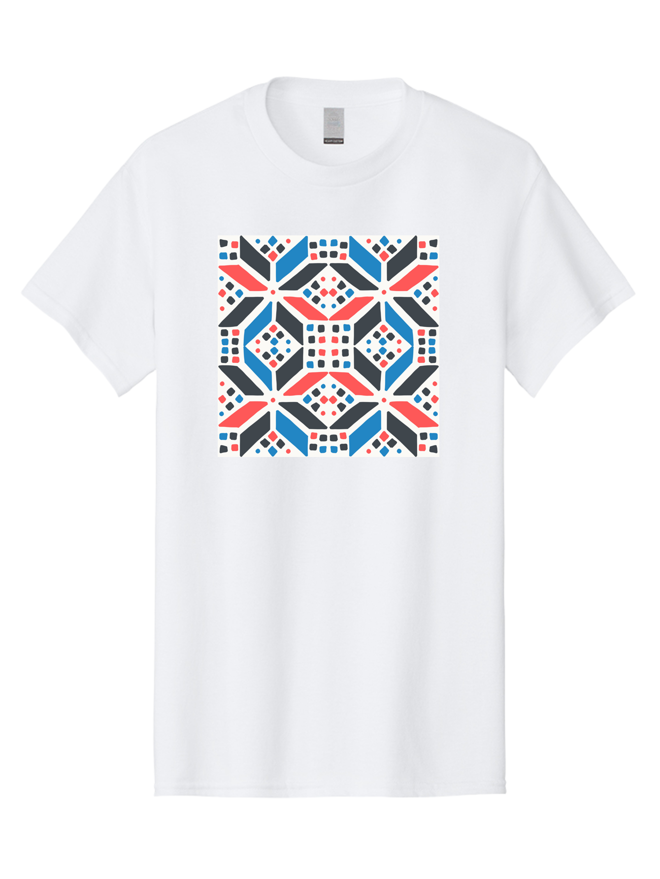 Geometric-Pattern-1 Men'S Graphic Tee, 100% Cotton, Comfortable Casual Summer Wear, Machine Washable, Geometric Pattern, Abstract Design, Colorful Shapes, Diamond Pattern, Bold Colors, Modern Art, Geometric Art, Symmetrical Design, Aab749 23