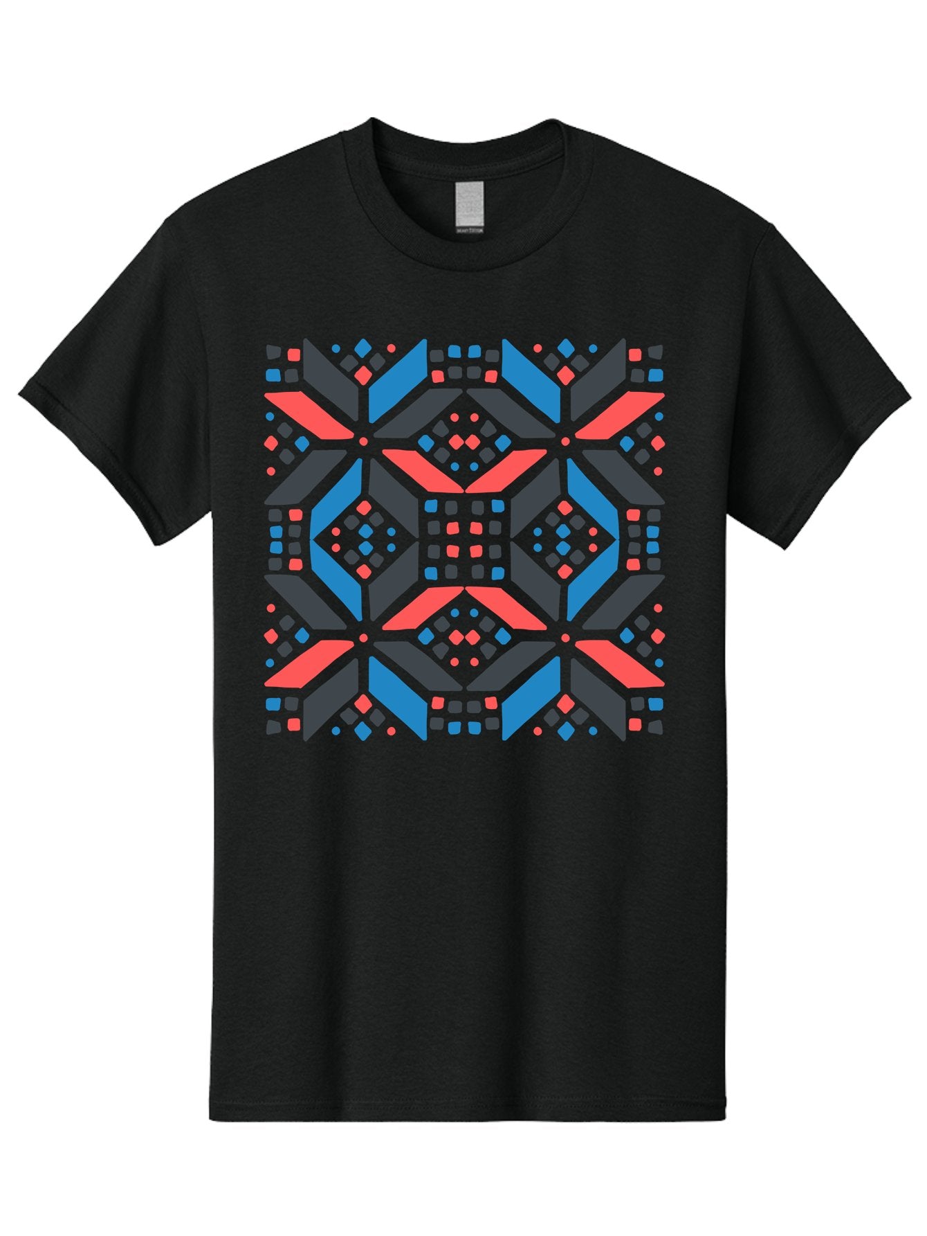 Geometric-Pattern-2 Men'S Graphic Tee, 100% Cotton, Comfortable Casual Summer Wear, Machine Washable, Geometric Shapes, Vibrant Geometric Pattern, Abstract Art, Colorful Design, Modern Aesthetic, Symmetrical Pattern, Bold Colors, Aab750 6