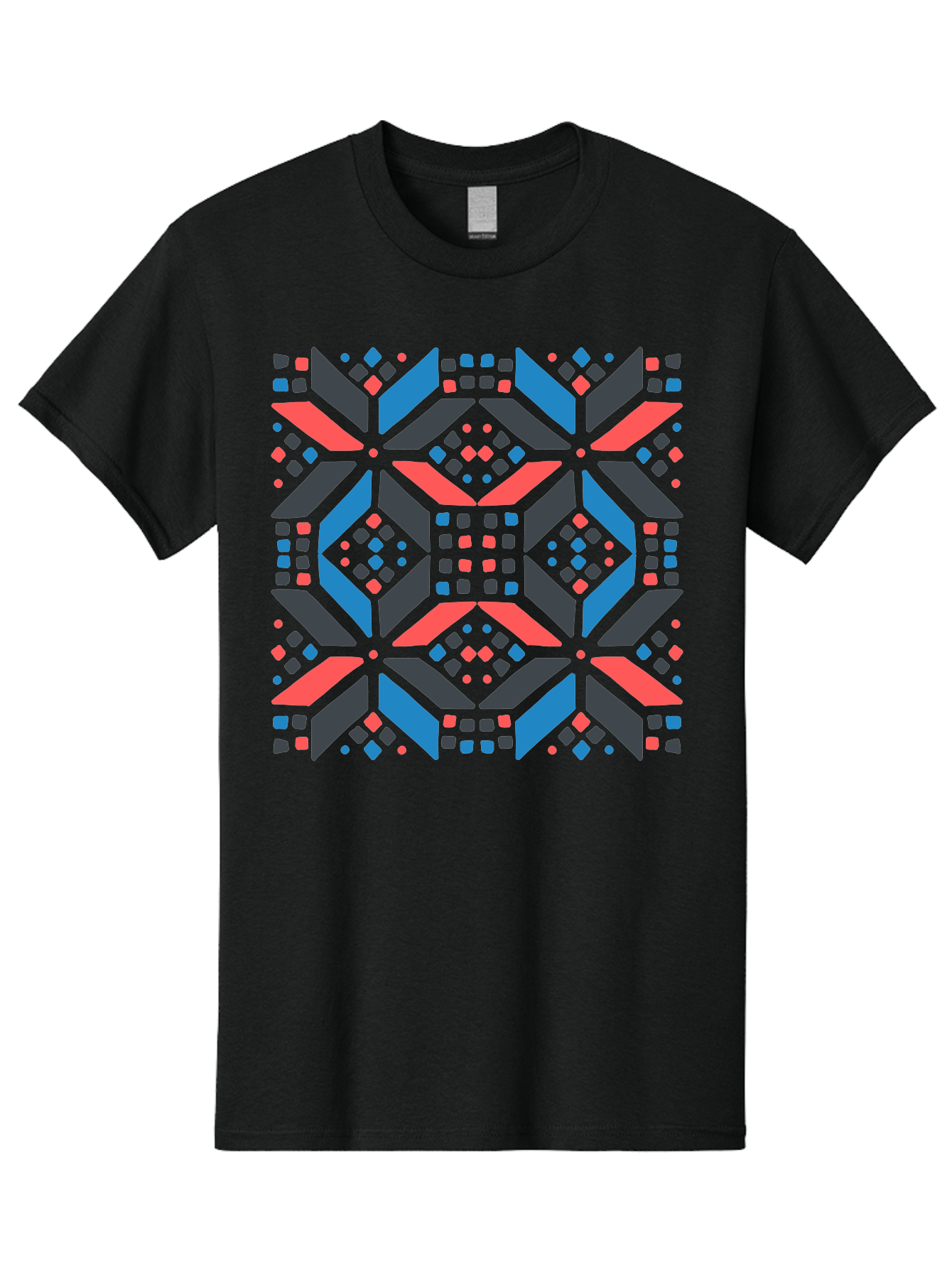 Geometric-Pattern-2 Men'S Graphic Tee, 100% Cotton, Comfortable Casual Summer Wear, Machine Washable, Geometric Shapes, Vibrant Geometric Pattern, Abstract Art, Colorful Design, Modern Aesthetic, Symmetrical Pattern, Bold Colors, Aab750 13