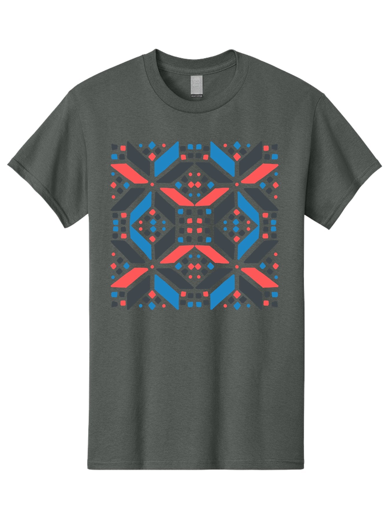 Geometric-Pattern-2 Men'S Graphic Tee, 100% Cotton, Comfortable Casual Summer Wear, Machine Washable, Geometric Shapes, Vibrant Geometric Pattern, Abstract Art, Colorful Design, Modern Aesthetic, Symmetrical Pattern, Bold Colors, Aab750 4