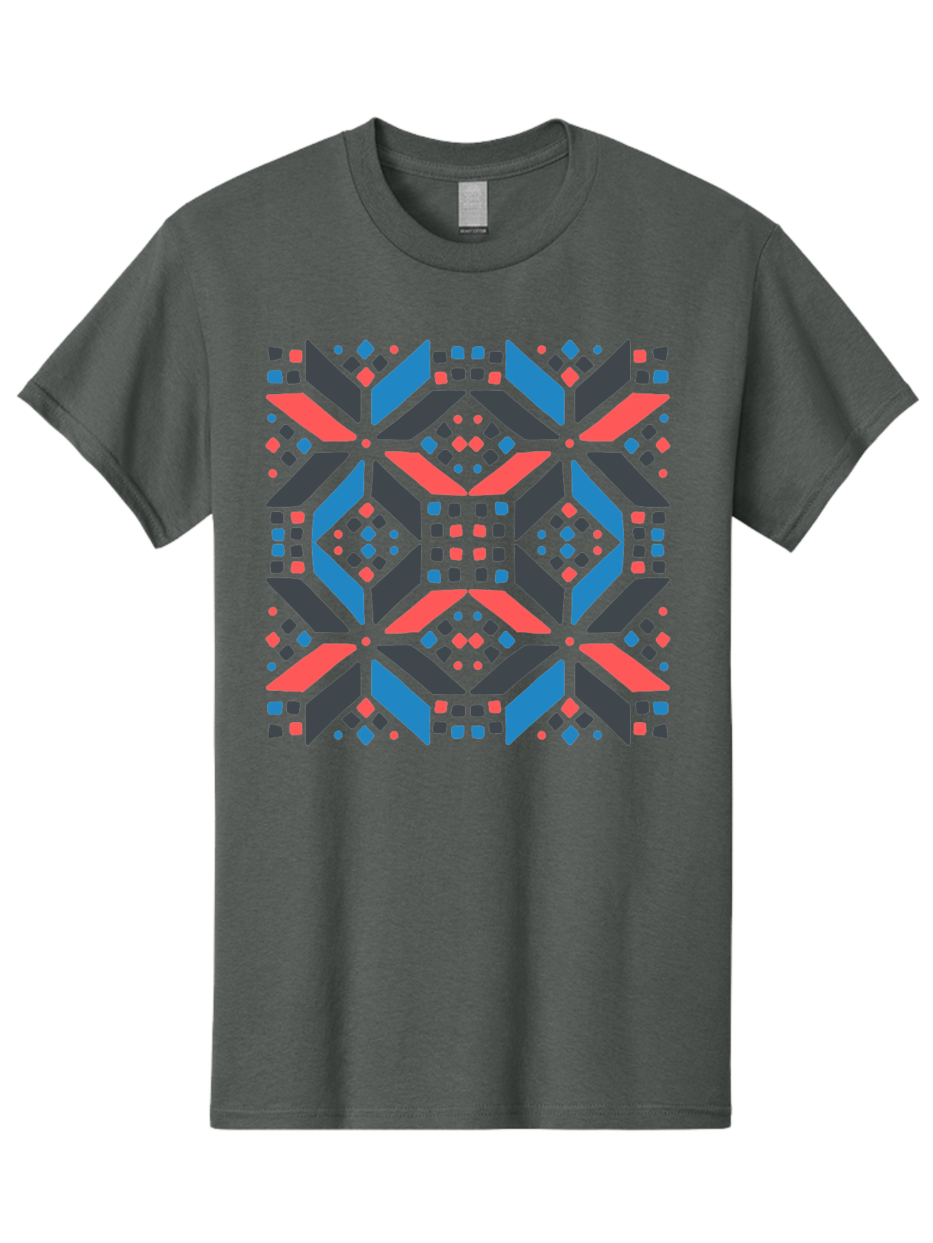 Geometric-Pattern-2 Men'S Graphic Tee, 100% Cotton, Comfortable Casual Summer Wear, Machine Washable, Geometric Shapes, Vibrant Geometric Pattern, Abstract Art, Colorful Design, Modern Aesthetic, Symmetrical Pattern, Bold Colors, Aab750 23