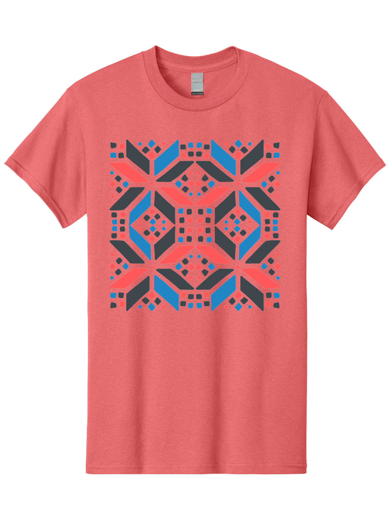 Geometric-Pattern-2 Men'S Graphic Tee, 100% Cotton, Comfortable Casual Summer Wear, Machine Washable, Geometric Shapes, Vibrant Geometric Pattern, Abstract Art, Colorful Design, Modern Aesthetic, Symmetrical Pattern, Bold Colors, Aab750 21