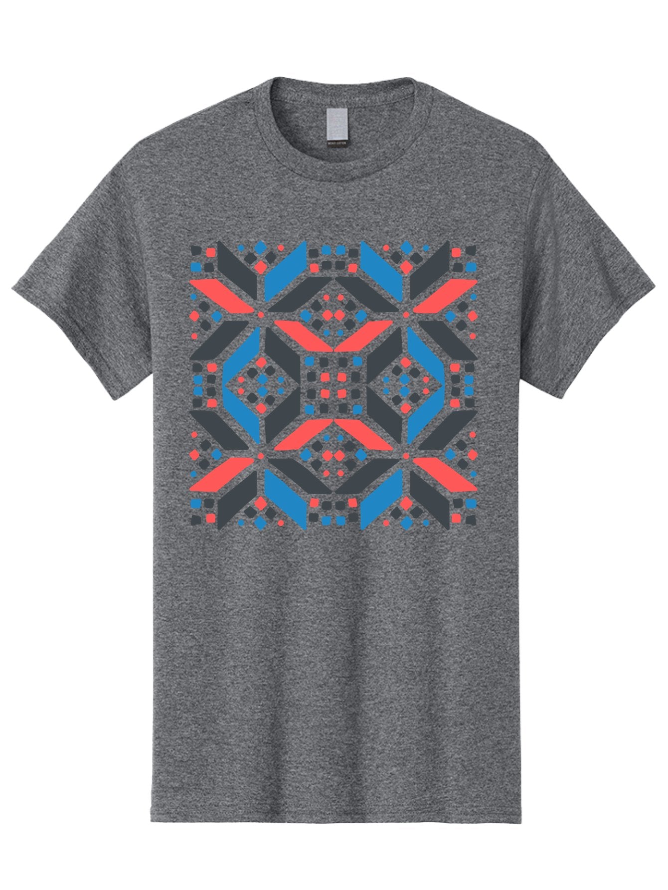 Geometric-Pattern-2 Men'S Graphic Tee, 100% Cotton, Comfortable Casual Summer Wear, Machine Washable, Geometric Shapes, Vibrant Geometric Pattern, Abstract Art, Colorful Design, Modern Aesthetic, Symmetrical Pattern, Bold Colors, Aab750 3