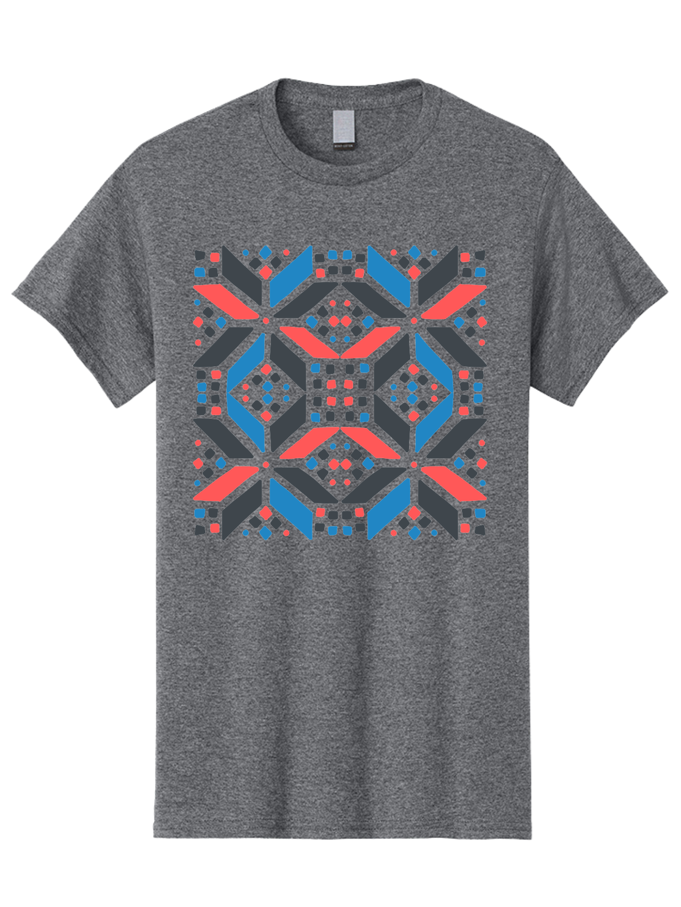 Geometric-Pattern-2 Men'S Graphic Tee, 100% Cotton, Comfortable Casual Summer Wear, Machine Washable, Geometric Shapes, Vibrant Geometric Pattern, Abstract Art, Colorful Design, Modern Aesthetic, Symmetrical Pattern, Bold Colors, Aab750 17