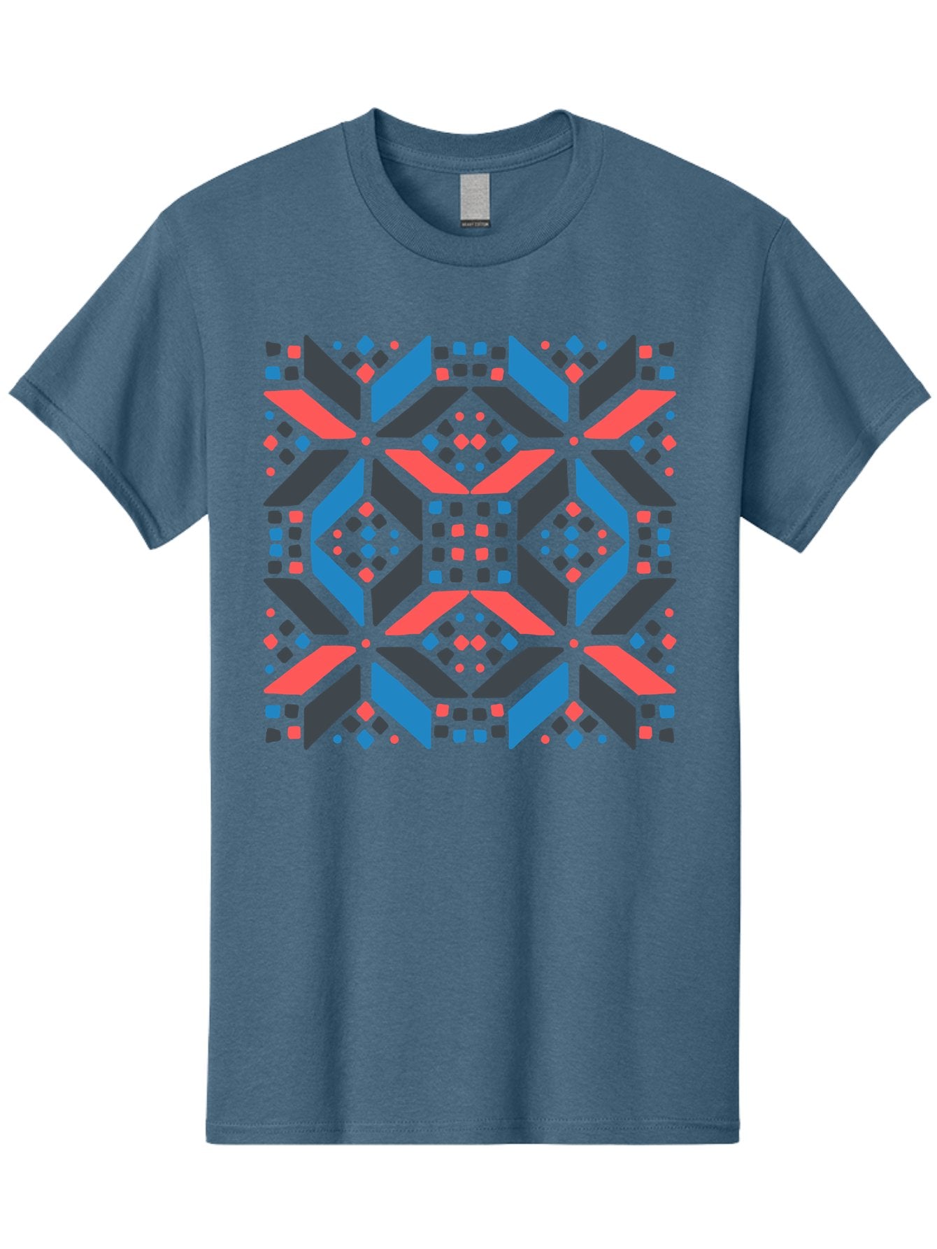 Geometric-Pattern-2 Men'S Graphic Tee, 100% Cotton, Comfortable Casual Summer Wear, Machine Washable, Geometric Shapes, Vibrant Geometric Pattern, Abstract Art, Colorful Design, Modern Aesthetic, Symmetrical Pattern, Bold Colors, Aab750 5