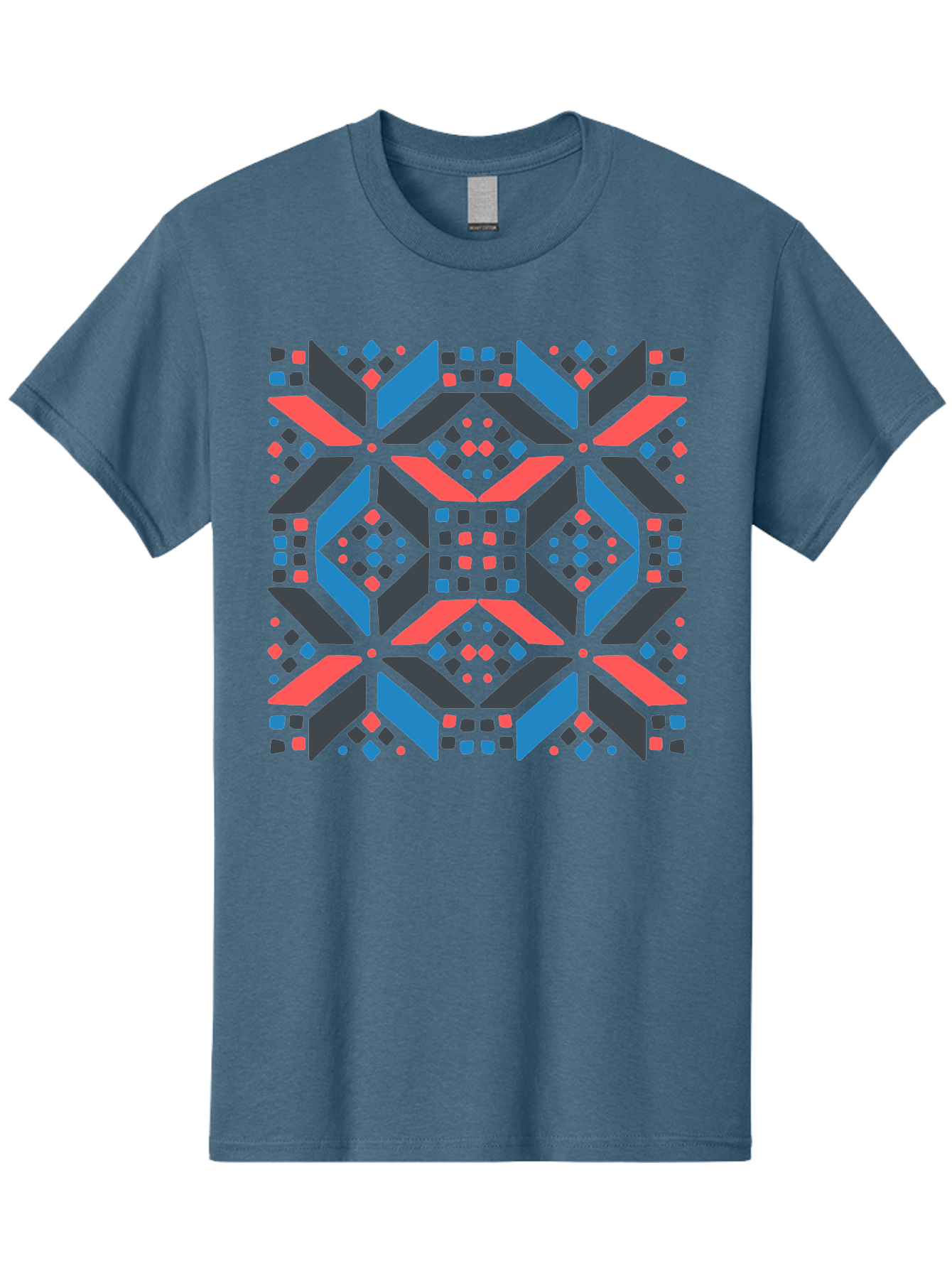 Geometric-Pattern-2 Men'S Graphic Tee, 100% Cotton, Comfortable Casual Summer Wear, Machine Washable, Geometric Shapes, Vibrant Geometric Pattern, Abstract Art, Colorful Design, Modern Aesthetic, Symmetrical Pattern, Bold Colors, Aab750 15