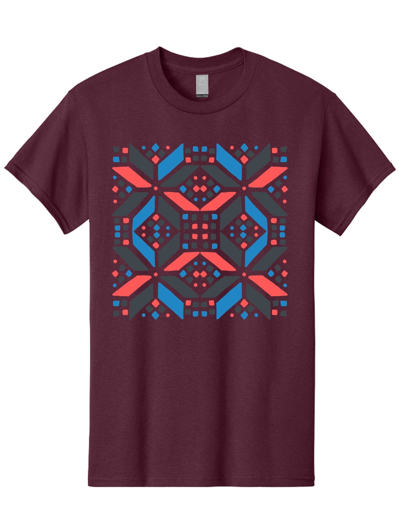 Geometric-Pattern-2 Men'S Graphic Tee, 100% Cotton, Comfortable Casual Summer Wear, Machine Washable, Geometric Shapes, Vibrant Geometric Pattern, Abstract Art, Colorful Design, Modern Aesthetic, Symmetrical Pattern, Bold Colors, Aab750 10
