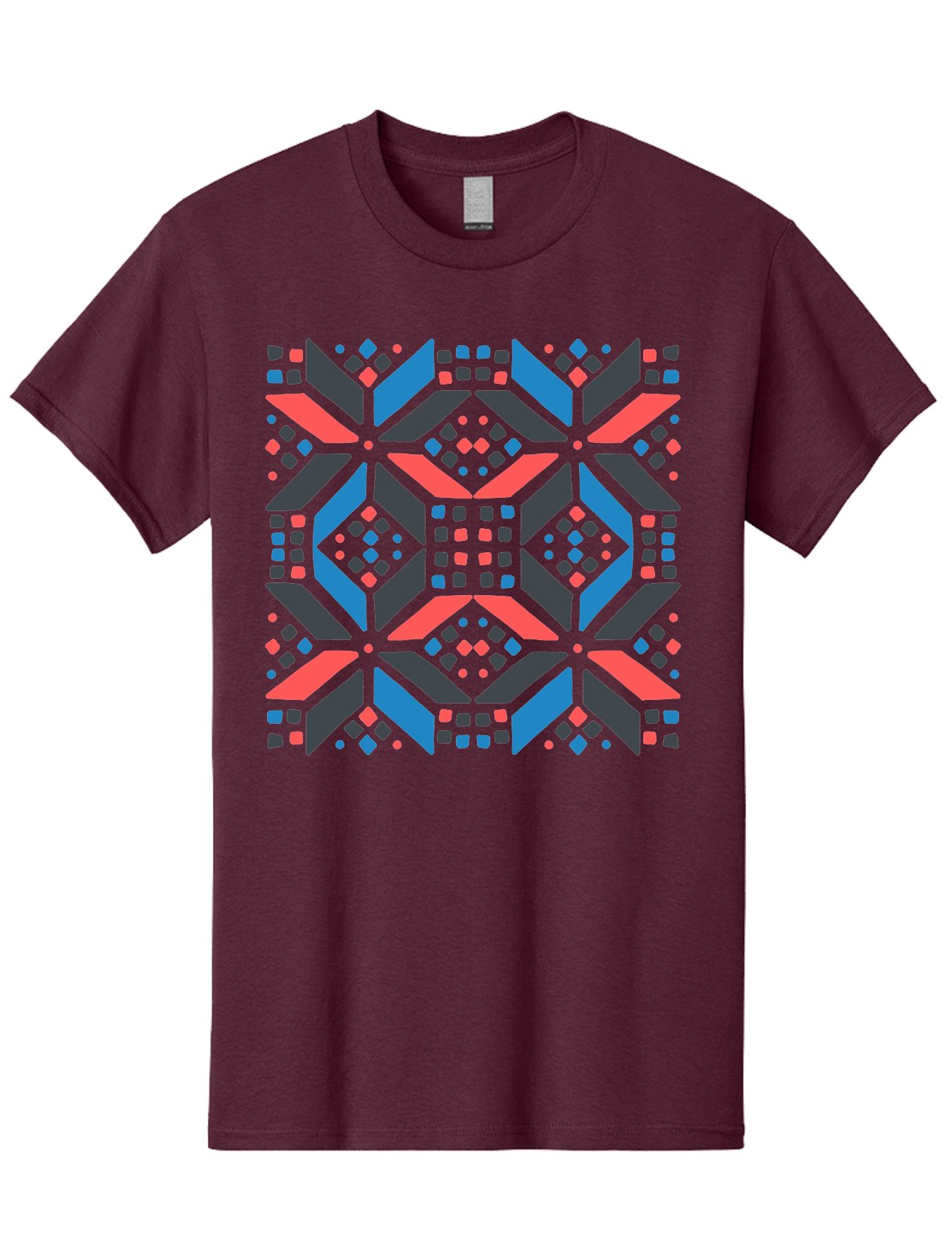 Geometric-Pattern-2 Men'S Graphic Tee, 100% Cotton, Comfortable Casual Summer Wear, Machine Washable, Geometric Shapes, Vibrant Geometric Pattern, Abstract Art, Colorful Design, Modern Aesthetic, Symmetrical Pattern, Bold Colors, Aab750 27