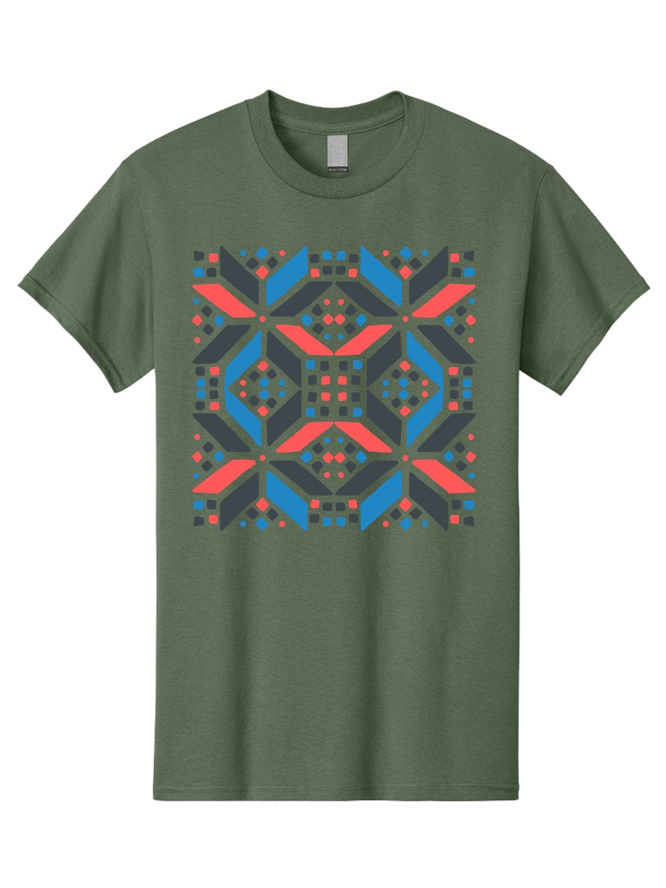 Geometric-Pattern-2 Men'S Graphic Tee, 100% Cotton, Comfortable Casual Summer Wear, Machine Washable, Geometric Shapes, Vibrant Geometric Pattern, Abstract Art, Colorful Design, Modern Aesthetic, Symmetrical Pattern, Bold Colors, Aab750 11