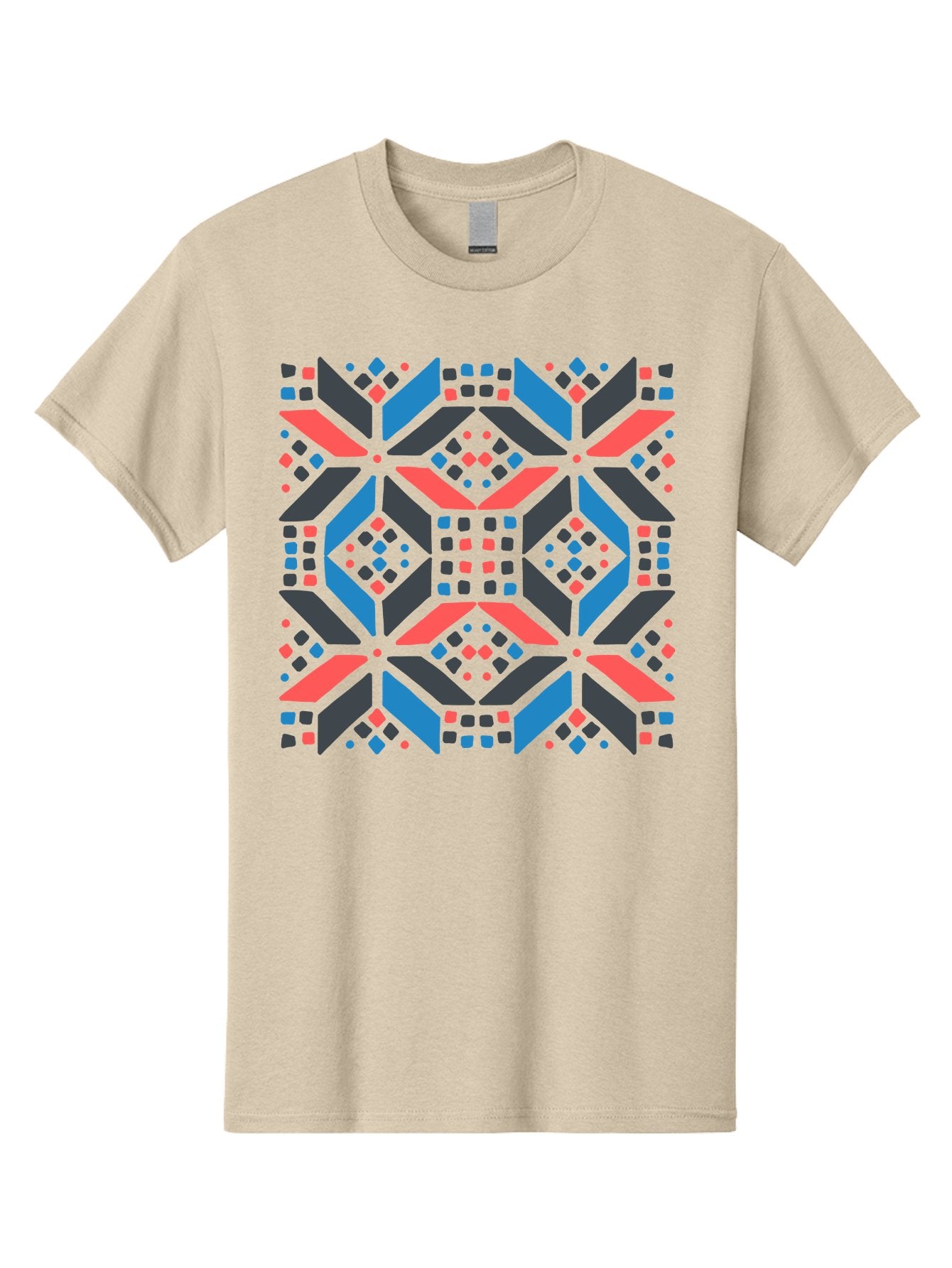 Geometric-Pattern-2 Men'S Graphic Tee, 100% Cotton, Comfortable Casual Summer Wear, Machine Washable, Geometric Shapes, Vibrant Geometric Pattern, Abstract Art, Colorful Design, Modern Aesthetic, Symmetrical Pattern, Bold Colors, Aab750 13