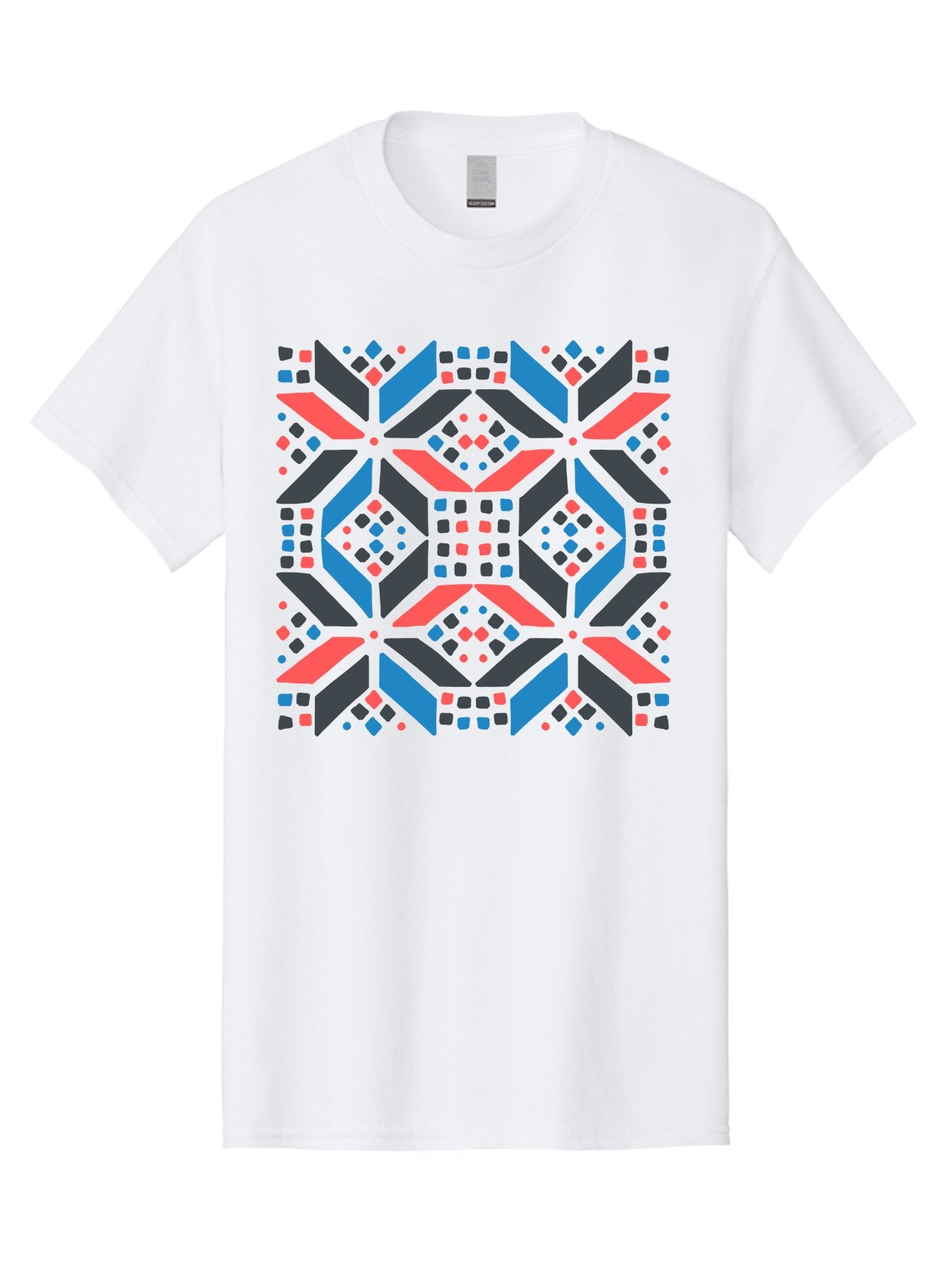 Geometric-Pattern-2 Men'S Graphic Tee, 100% Cotton, Comfortable Casual Summer Wear, Machine Washable, Geometric Shapes, Vibrant Geometric Pattern, Abstract Art, Colorful Design, Modern Aesthetic, Symmetrical Pattern, Bold Colors, Aab750 8