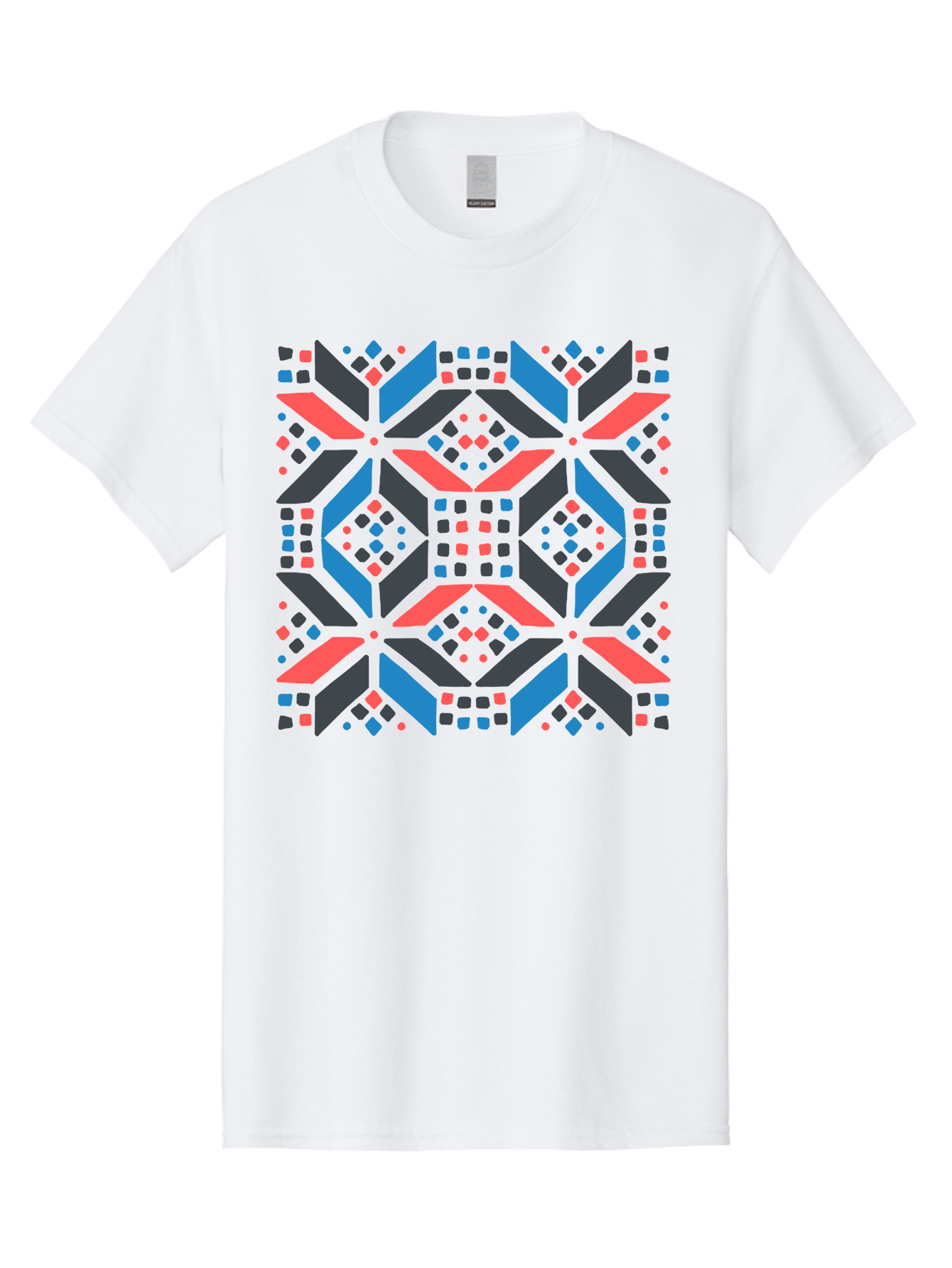 Geometric-Pattern-2 Men'S Graphic Tee, 100% Cotton, Comfortable Casual Summer Wear, Machine Washable, Geometric Shapes, Vibrant Geometric Pattern, Abstract Art, Colorful Design, Modern Aesthetic, Symmetrical Pattern, Bold Colors, Aab750 11