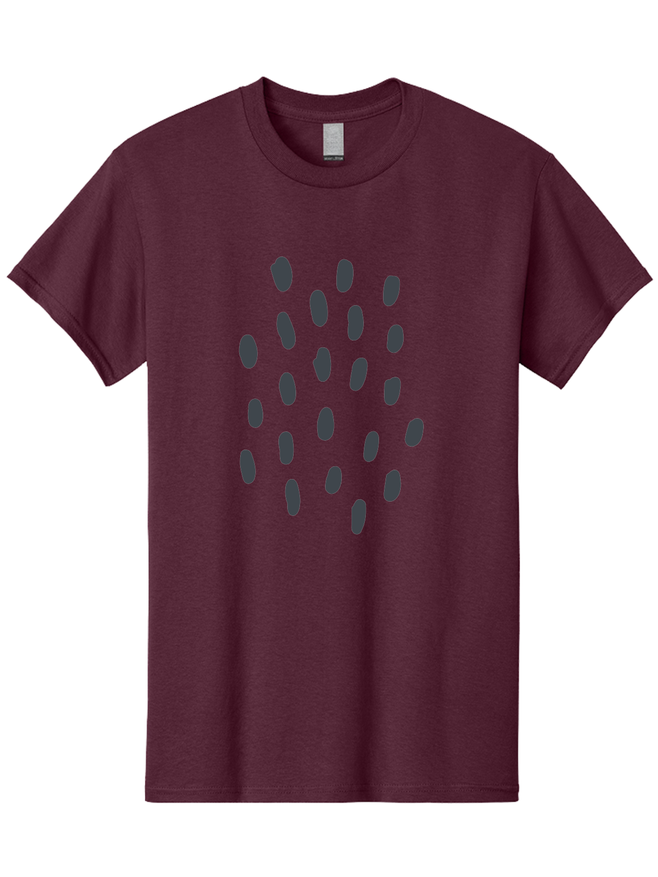 Grey-Stones Men'S Graphic Tee, 100% Cotton, Comfortable Casual Summer Wear, Machine Washable, Hand-Drawn Seeds, Scattered Elements, Organic Shapes, Dark Grey Illustrations, Whimsical Art, Abstract Composition, Unique Design Elements, Aab754