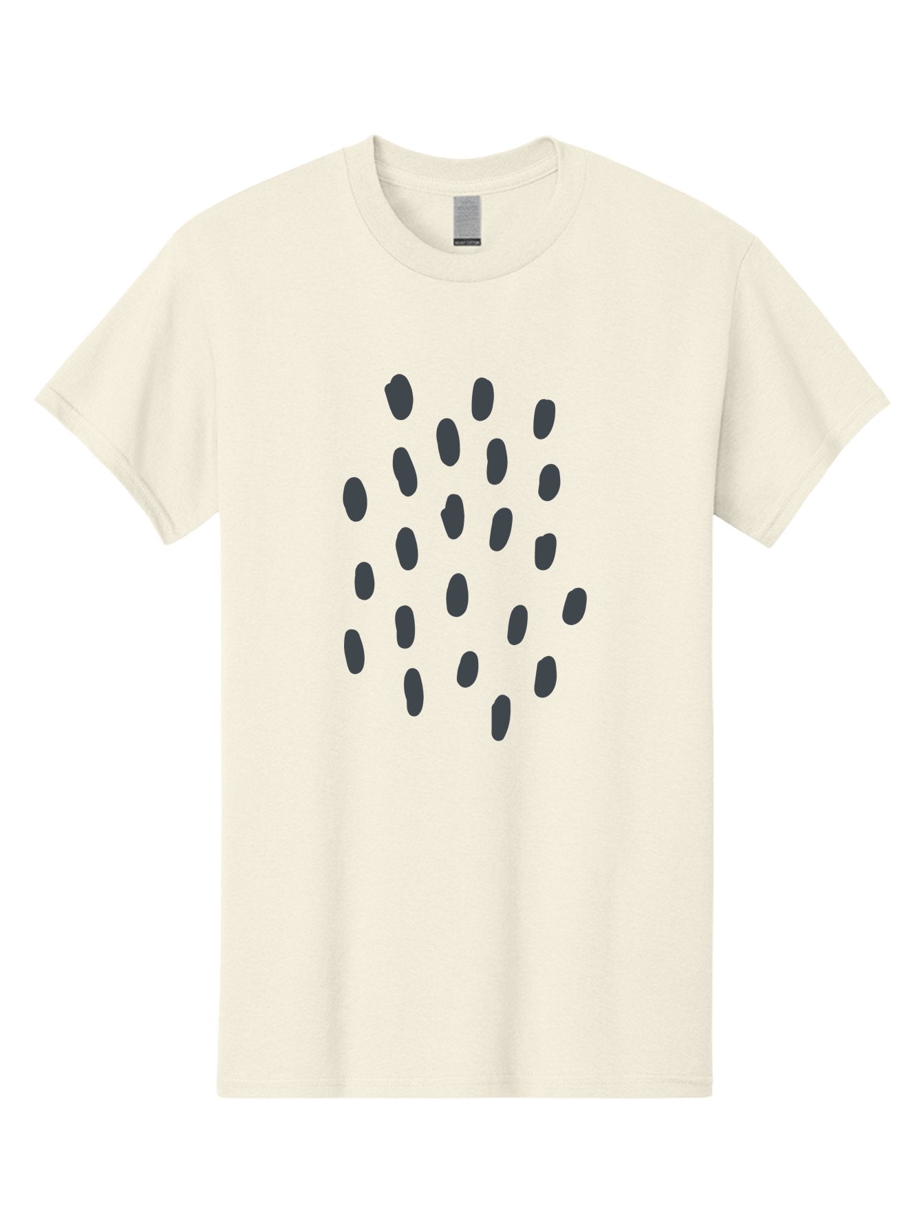 Grey-Stones Men'S Graphic Tee, 100% Cotton, Comfortable Casual Summer Wear, Machine Washable, Hand-Drawn Seeds, Scattered Elements, Organic Shapes, Dark Grey Illustrations, Whimsical Art, Abstract Composition, Unique Design Elements, Aab754
