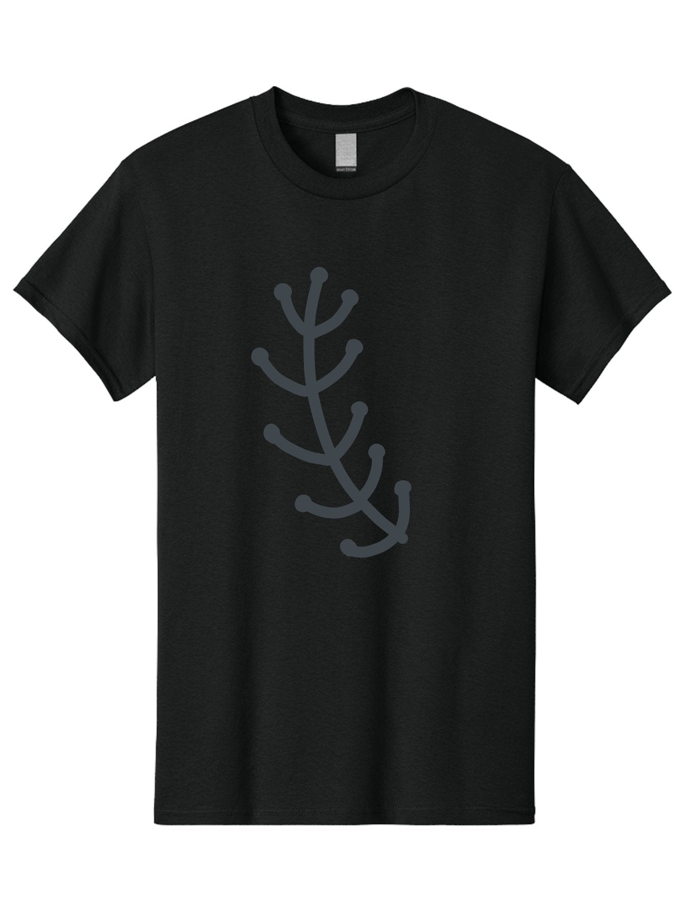 Hand-Drawn-Branch Men'S Graphic Tee, 100% Cotton, Comfortable Casual Summer Wear, Machine Washable, Simple Branch, Minimalist Design, Dark Grey Branch, Simple Illustration, Stylized Branch, Abstract Branch, Modern Art, Digital Art Aab755 5