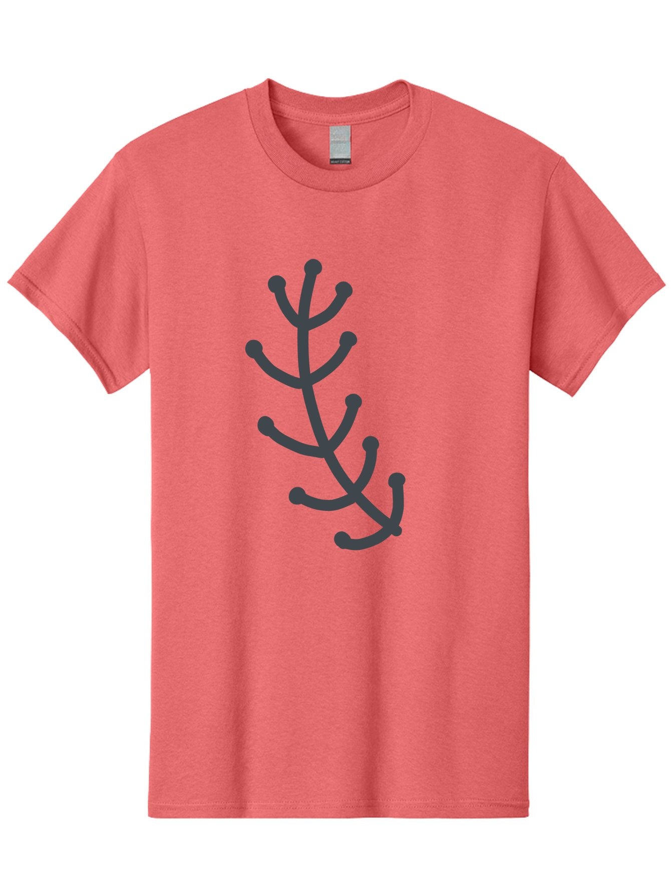 Hand-Drawn-Branch Men'S Graphic Tee, 100% Cotton, Comfortable Casual Summer Wear, Machine Washable, Simple Branch, Minimalist Design, Dark Grey Branch, Simple Illustration, Stylized Branch, Abstract Branch, Modern Art, Digital Art Aab755 3