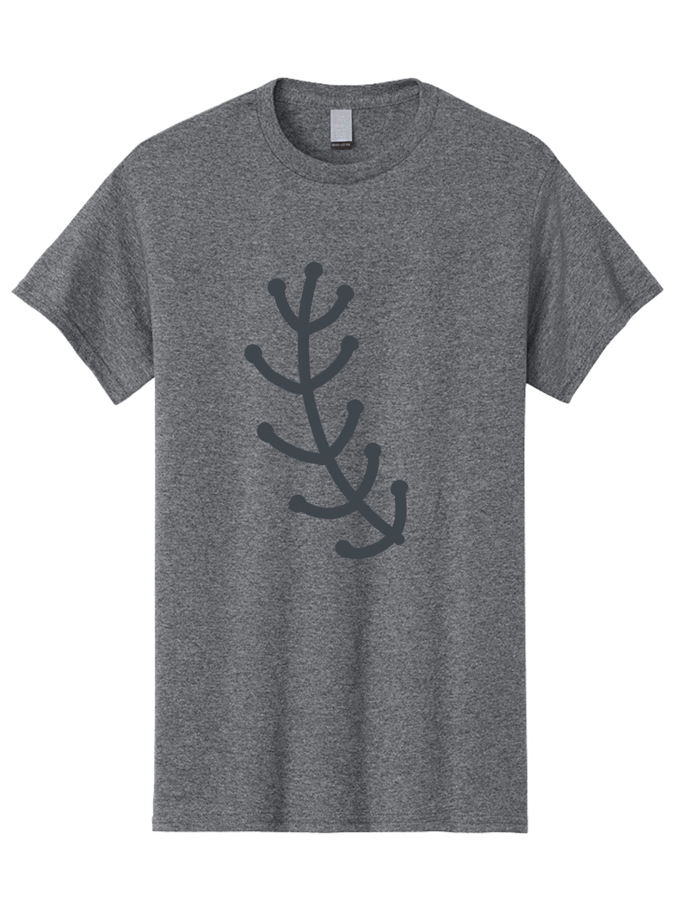 Hand-Drawn-Branch Men'S Graphic Tee, 100% Cotton, Comfortable Casual Summer Wear, Machine Washable, Simple Branch, Minimalist Design, Dark Grey Branch, Simple Illustration, Stylized Branch, Abstract Branch, Modern Art, Digital Art Aab755