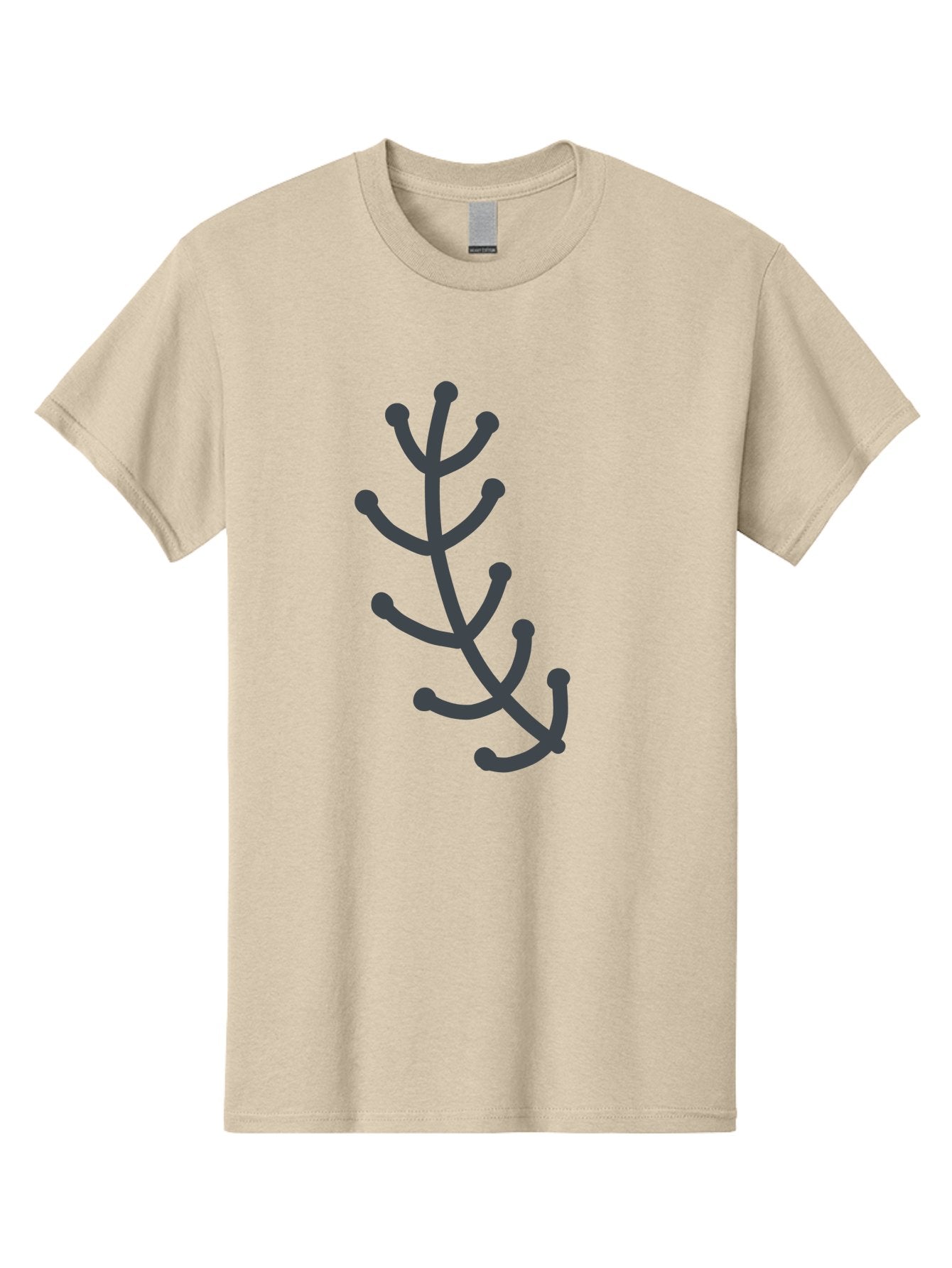 Hand-Drawn-Branch Men'S Graphic Tee, 100% Cotton, Comfortable Casual Summer Wear, Machine Washable, Simple Branch, Minimalist Design, Dark Grey Branch, Simple Illustration, Stylized Branch, Abstract Branch, Modern Art, Digital Art Aab755 4