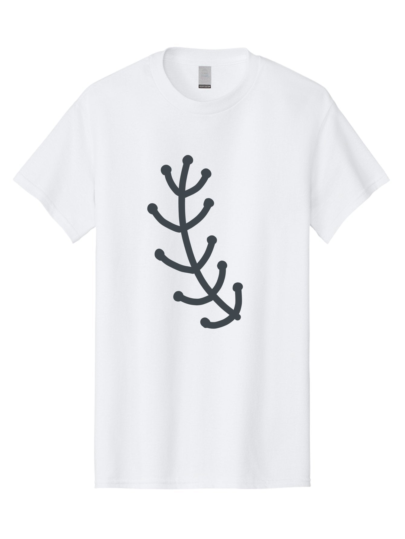 Hand-Drawn-Branch Men'S Graphic Tee, 100% Cotton, Comfortable Casual Summer Wear, Machine Washable, Simple Branch, Minimalist Design, Dark Grey Branch, Simple Illustration, Stylized Branch, Abstract Branch, Modern Art, Digital Art Aab755 13