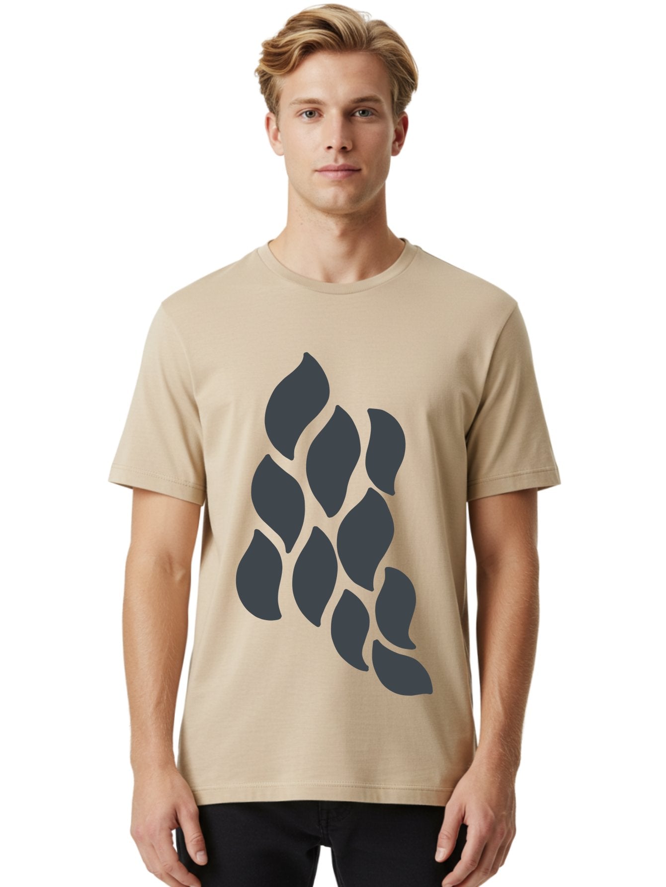 Hops Men'S Graphic Tee, 100% Cotton, Comfortable Casual Summer Wear, Machine Washable, Hop Plant, Beer Ingredient, Brewing Process, Dark Silhouette, Neon Green Background, Leaves, Craft Beer, Hop Flowers Aab756 26