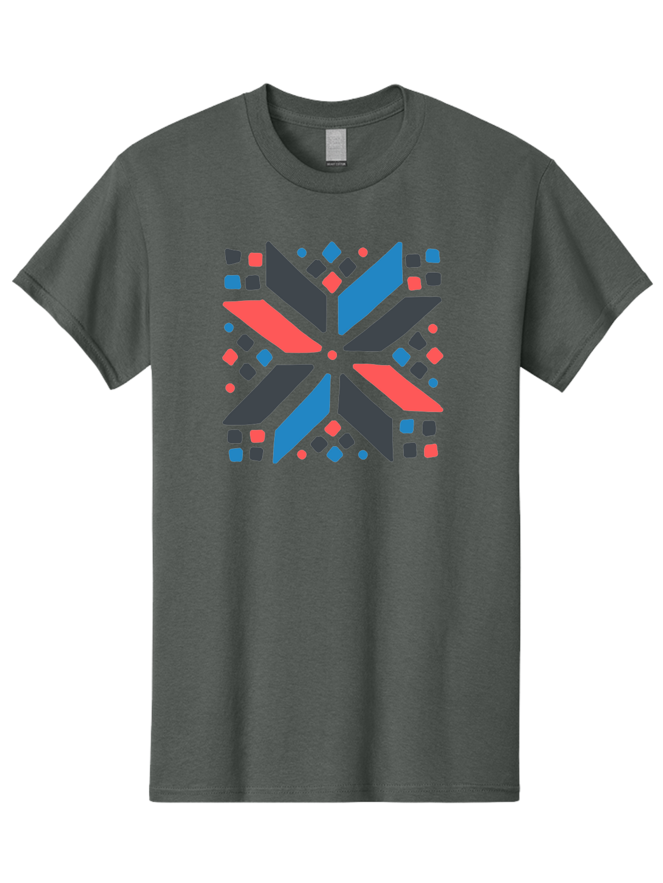 Kaleidoscope-Pattern-1 Men'S Graphic Tee, 100% Cotton, Comfortable Casual Summer Wear, Machine Washable, Symmetrical Shapes, Geometric Pattern, Abstract Design, Colorful Elements, Modern Art, Artistic Expression, Vibrant Colors, Bold Design, Aab757 25
