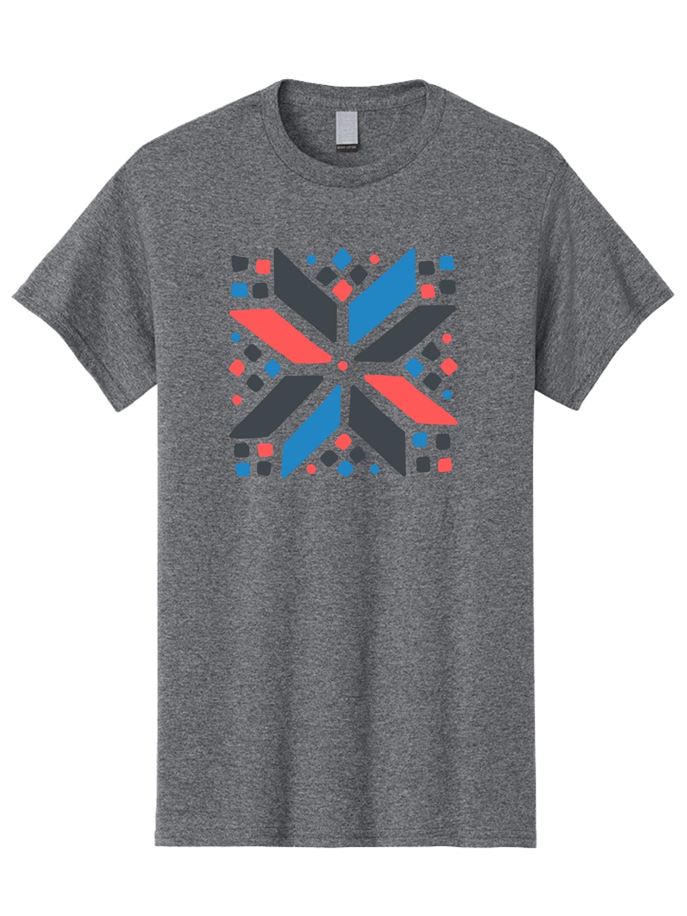 Kaleidoscope-Pattern-1 Men'S Graphic Tee, 100% Cotton, Comfortable Casual Summer Wear, Machine Washable, Symmetrical Shapes, Geometric Pattern, Abstract Design, Colorful Elements, Modern Art, Artistic Expression, Vibrant Colors, Bold Design, Aab757 5