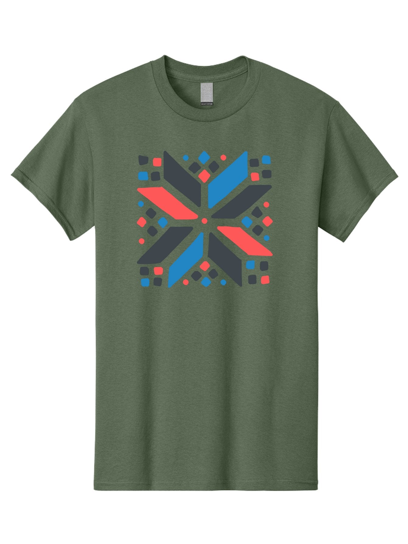 Kaleidoscope-Pattern-1 Men'S Graphic Tee, 100% Cotton, Comfortable Casual Summer Wear, Machine Washable, Symmetrical Shapes, Geometric Pattern, Abstract Design, Colorful Elements, Modern Art, Artistic Expression, Vibrant Colors, Bold Design, Aab757 4