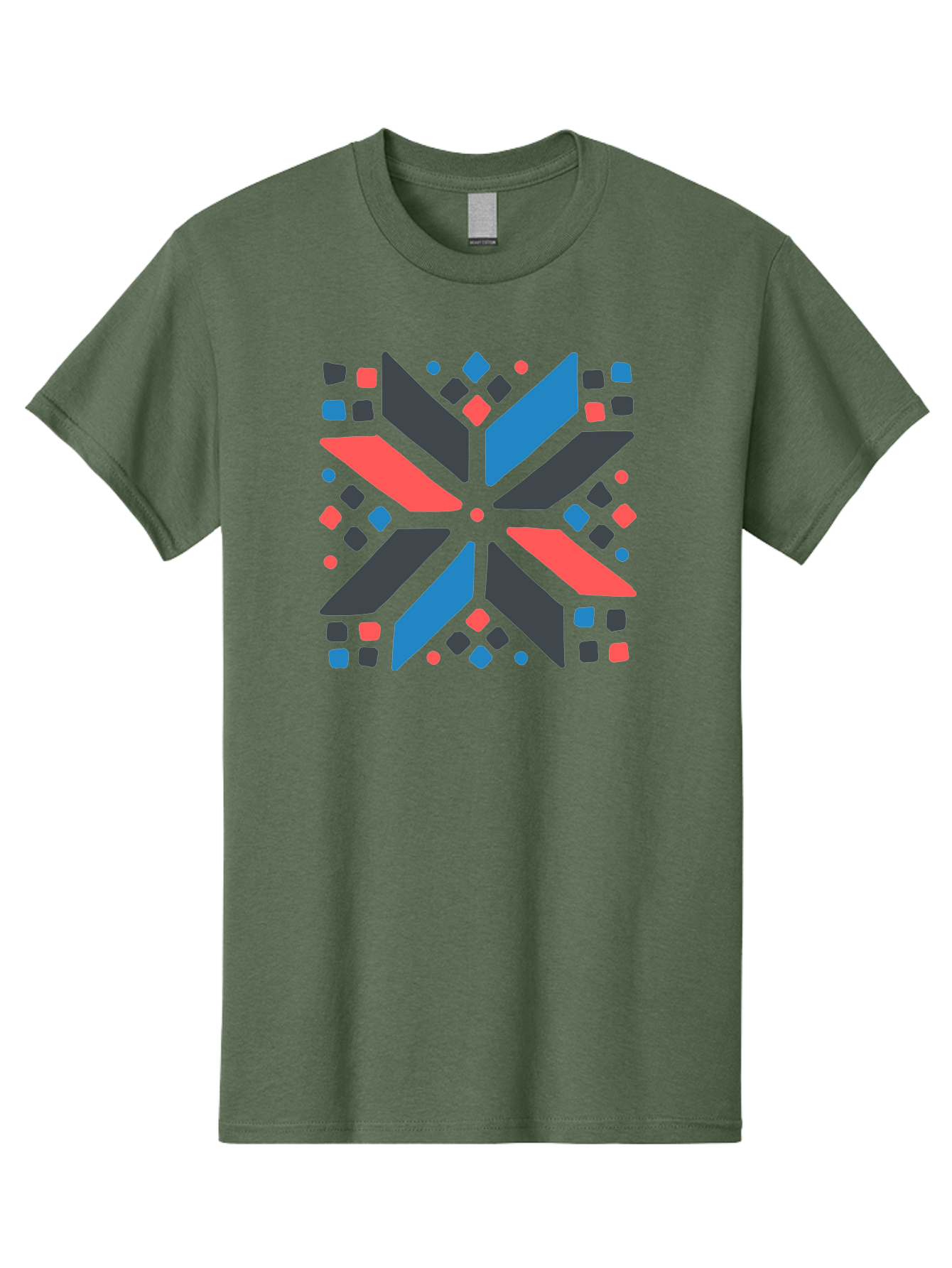 Kaleidoscope-Pattern-1 Men'S Graphic Tee, 100% Cotton, Comfortable Casual Summer Wear, Machine Washable, Symmetrical Shapes, Geometric Pattern, Abstract Design, Colorful Elements, Modern Art, Artistic Expression, Vibrant Colors, Bold Design, Aab757 23