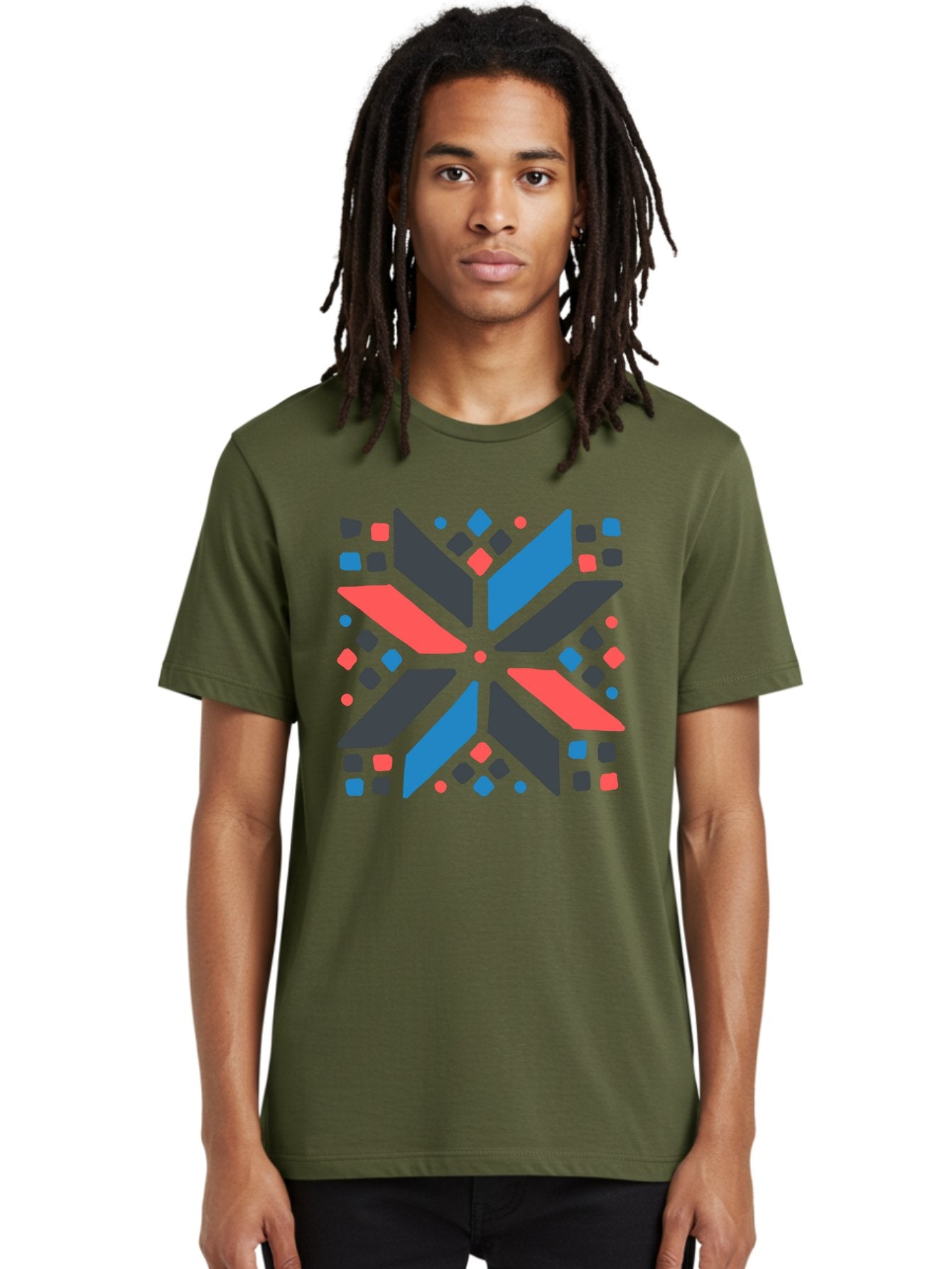 Kaleidoscope-Pattern-1 Men'S Graphic Tee, 100% Cotton, Comfortable Casual Summer Wear, Machine Washable, Symmetrical Shapes, Geometric Pattern, Abstract Design, Colorful Elements, Modern Art, Artistic Expression, Vibrant Colors, Bold Design, Aab757 18