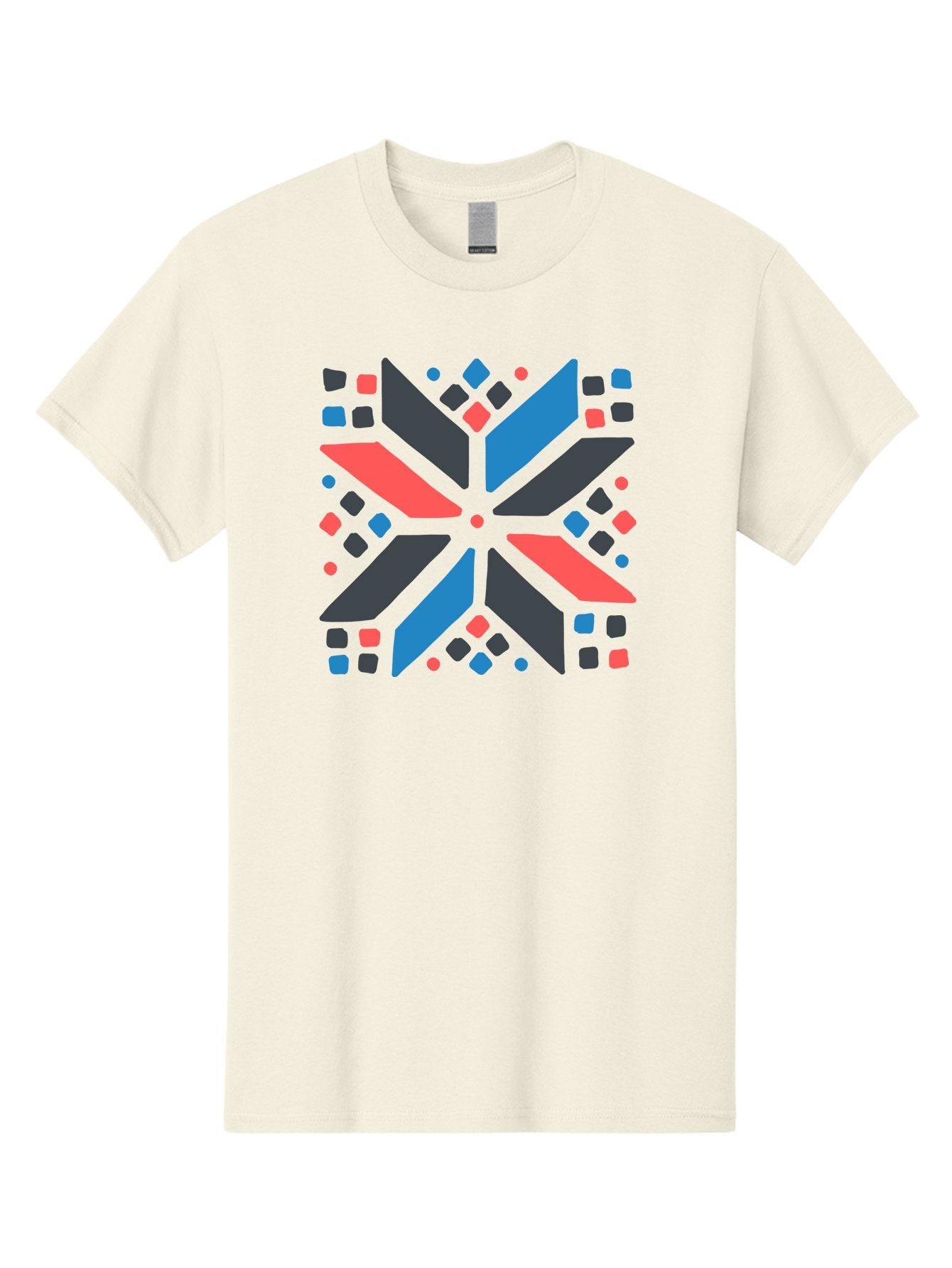 Kaleidoscope-Pattern-1 Men'S Graphic Tee, 100% Cotton, Comfortable Casual Summer Wear, Machine Washable, Symmetrical Shapes, Geometric Pattern, Abstract Design, Colorful Elements, Modern Art, Artistic Expression, Vibrant Colors, Bold Design, Aab757