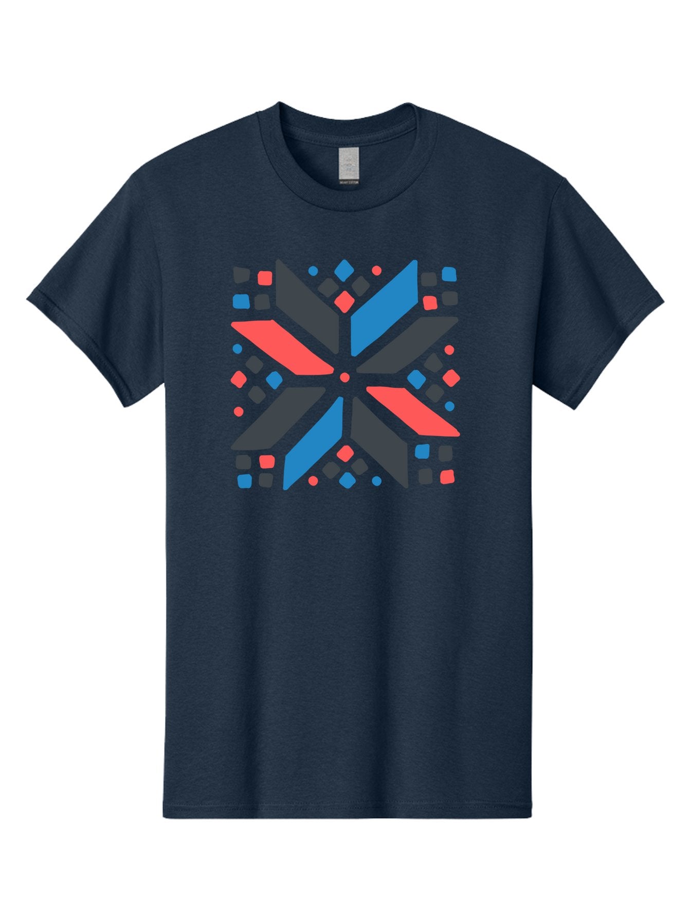 Kaleidoscope-Pattern-1 Men'S Graphic Tee, 100% Cotton, Comfortable Casual Summer Wear, Machine Washable, Symmetrical Shapes, Geometric Pattern, Abstract Design, Colorful Elements, Modern Art, Artistic Expression, Vibrant Colors, Bold Design, Aab757 13