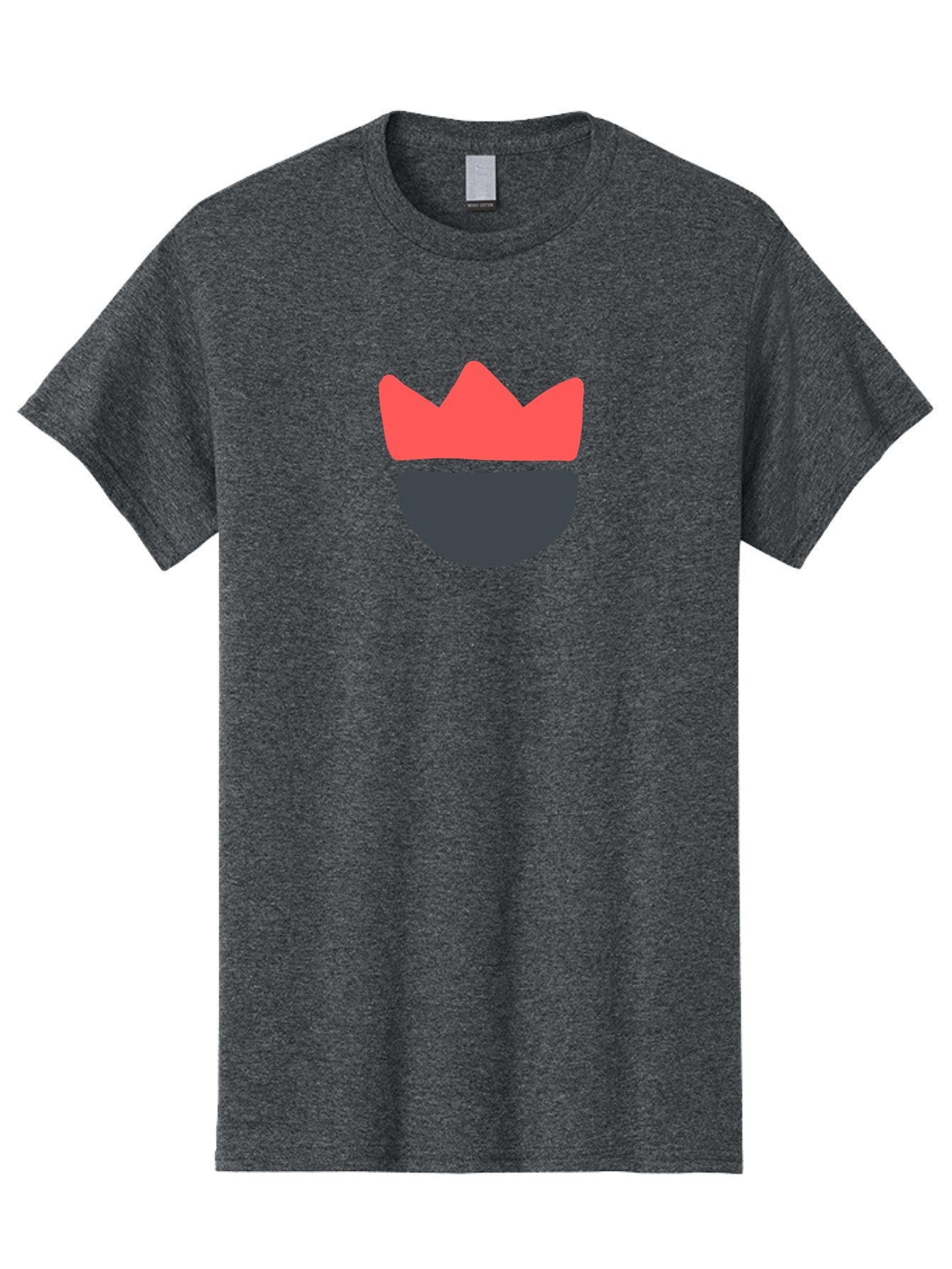 King-Face Men'S Graphic Tee, 100% Cotton, Comfortable Casual Summer Wear, Machine Washable, Crown, Bearded Man, Dark Blue Beard, Red Crown, Simple Illustration, Minimalist Art, Modern Design, King Icon, Facial Representation, Digital Graphics Aab759