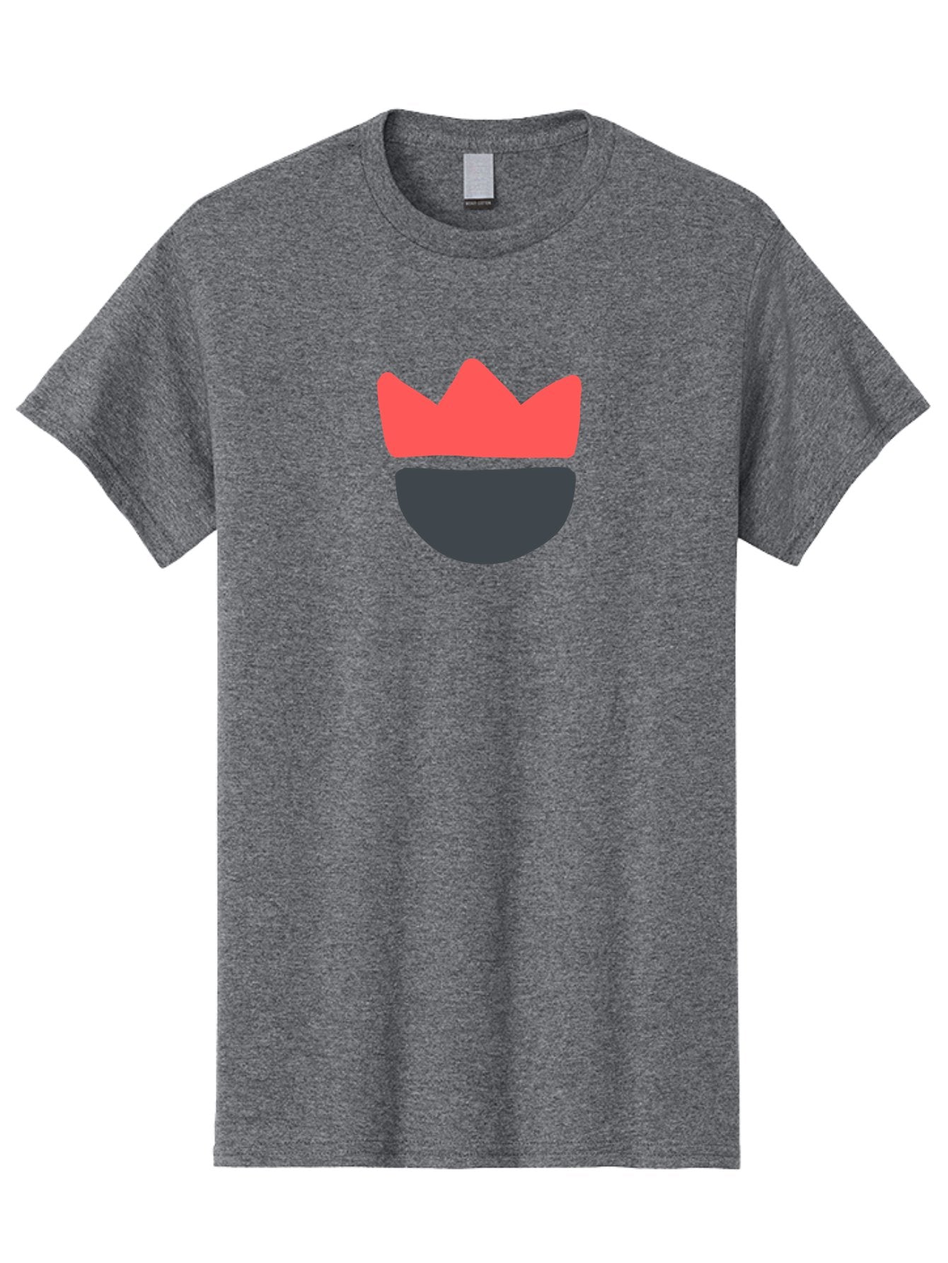 King-Face Men'S Graphic Tee, 100% Cotton, Comfortable Casual Summer Wear, Machine Washable, Crown, Bearded Man, Dark Blue Beard, Red Crown, Simple Illustration, Minimalist Art, Modern Design, King Icon, Facial Representation, Digital Graphics Aab759
