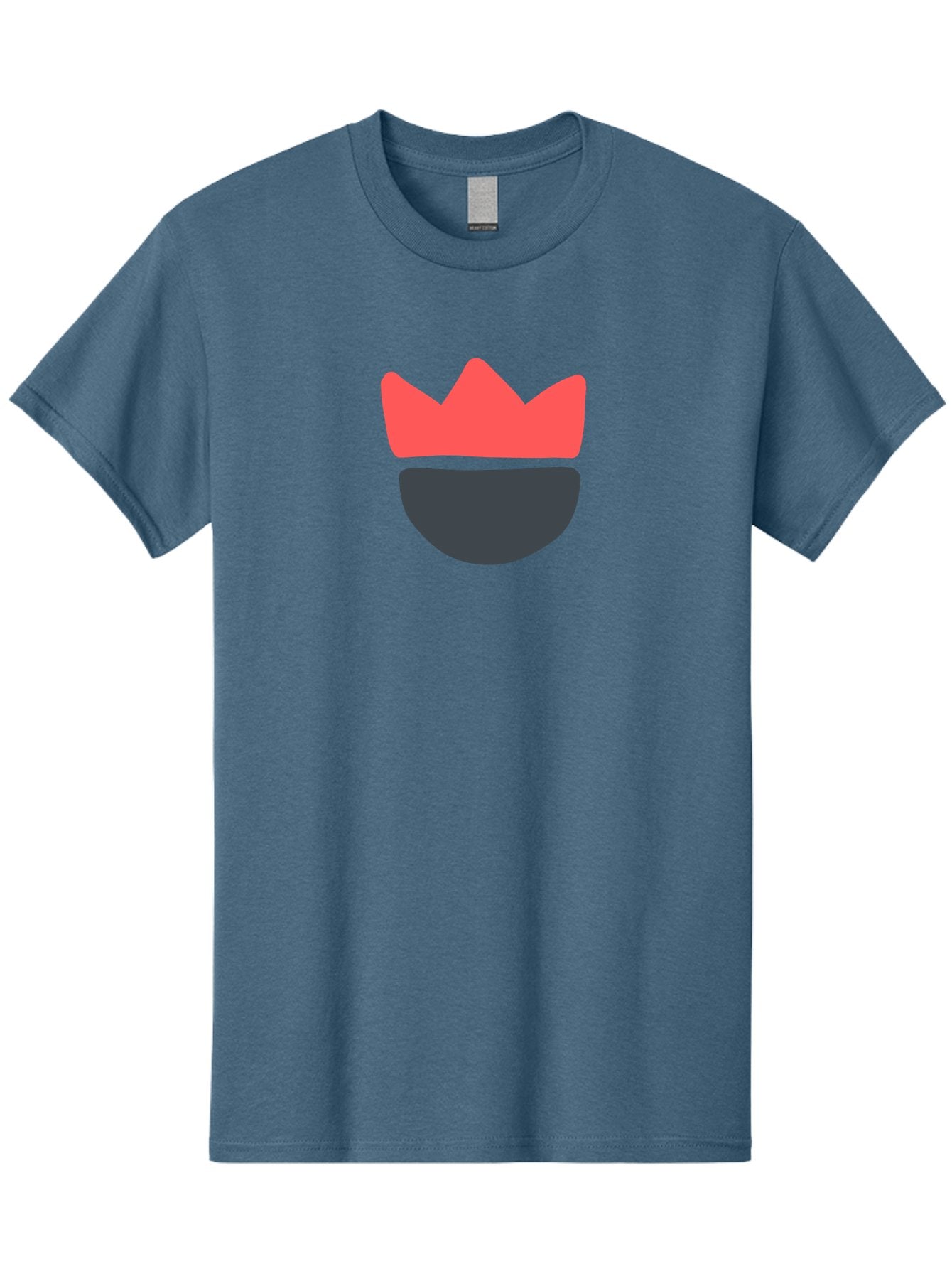 King-Face Men'S Graphic Tee, 100% Cotton, Comfortable Casual Summer Wear, Machine Washable, Crown, Bearded Man, Dark Blue Beard, Red Crown, Simple Illustration, Minimalist Art, Modern Design, King Icon, Facial Representation, Digital Graphics Aab759 15