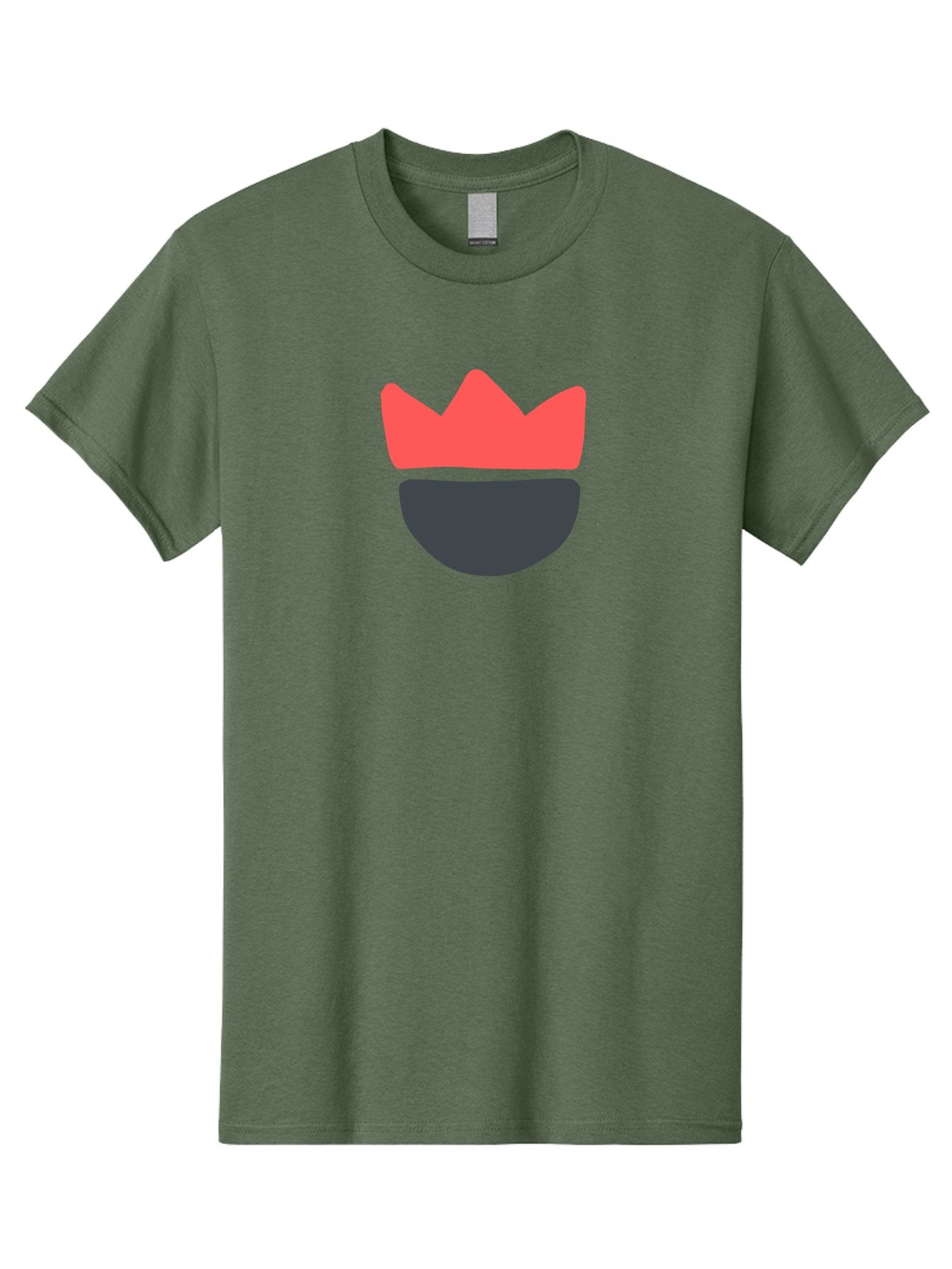 King-Face Men'S Graphic Tee, 100% Cotton, Comfortable Casual Summer Wear, Machine Washable, Crown, Bearded Man, Dark Blue Beard, Red Crown, Simple Illustration, Minimalist Art, Modern Design, King Icon, Facial Representation, Digital Graphics Aab759 13
