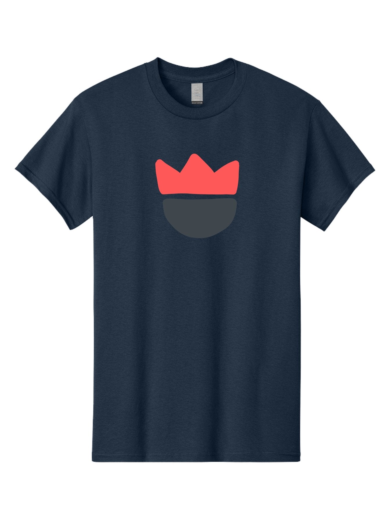 King-Face Men'S Graphic Tee, 100% Cotton, Comfortable Casual Summer Wear, Machine Washable, Crown, Bearded Man, Dark Blue Beard, Red Crown, Simple Illustration, Minimalist Art, Modern Design, King Icon, Facial Representation, Digital Graphics Aab759 4