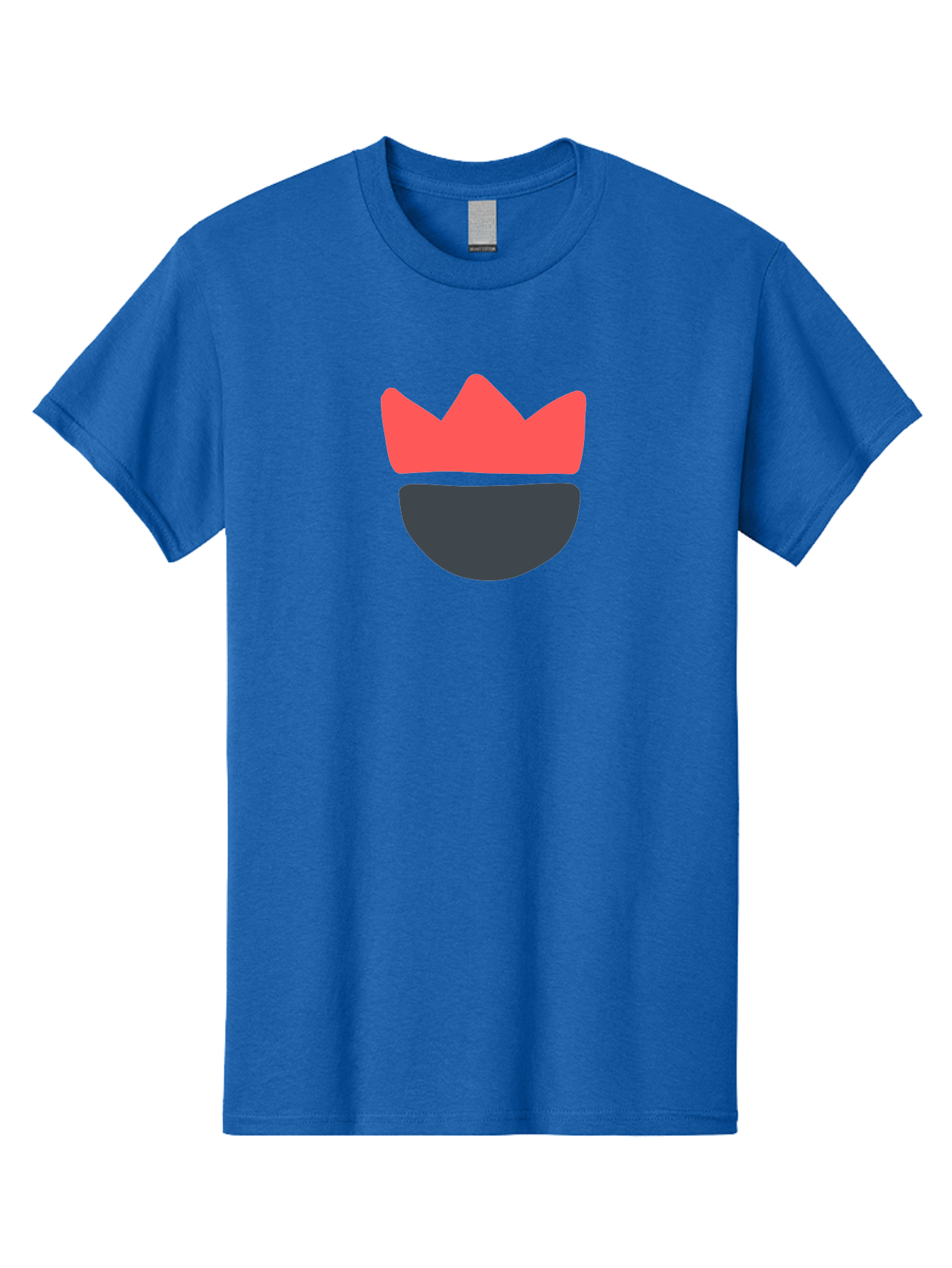 King-Face Men'S Graphic Tee, 100% Cotton, Comfortable Casual Summer Wear, Machine Washable, Crown, Bearded Man, Dark Blue Beard, Red Crown, Simple Illustration, Minimalist Art, Modern Design, King Icon, Facial Representation, Digital Graphics Aab759 5