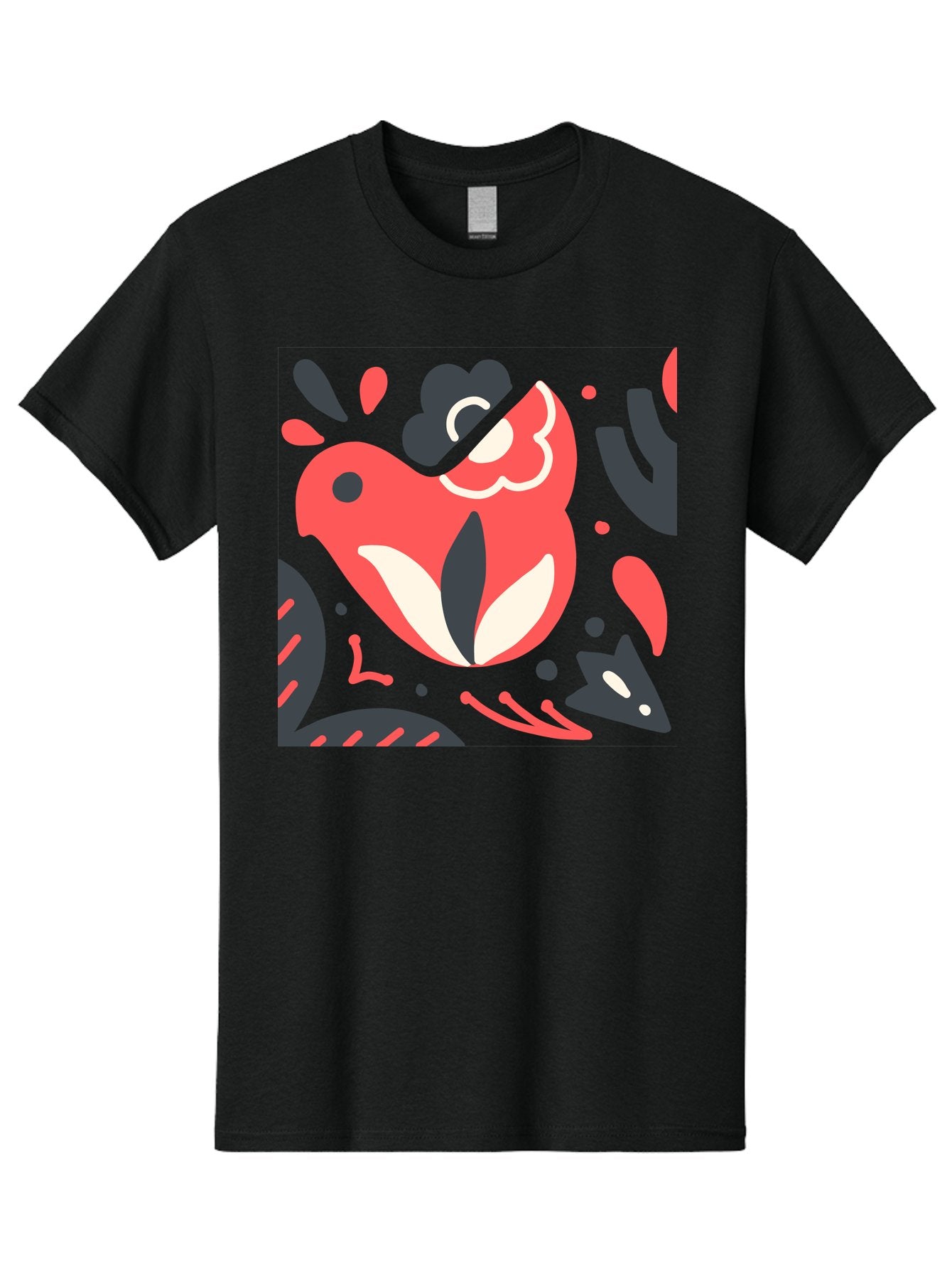 Koi-Fish-Illustration Men'S Graphic Tee, 100% Cotton, Comfortable Casual Summer Wear, Machine Washable, Fish Head, Abstract Art, Digital Illustration, Vibrant Colors, Dynamic Shapes, Playful Design, Creative Expression, Bold Graphics, Aab760 15
