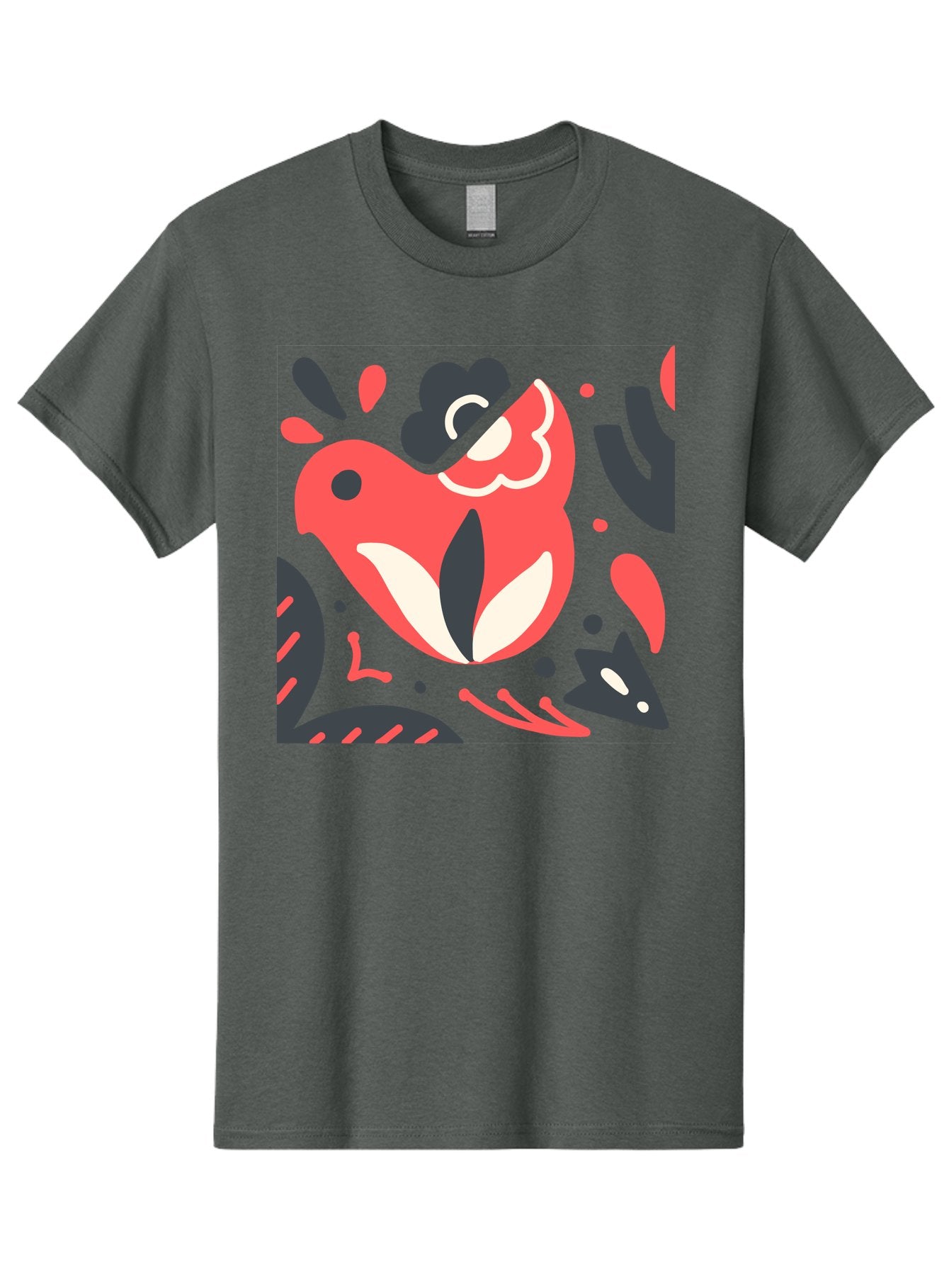 Koi-Fish-Illustration Men'S Graphic Tee, 100% Cotton, Comfortable Casual Summer Wear, Machine Washable, Fish Head, Abstract Art, Digital Illustration, Vibrant Colors, Dynamic Shapes, Playful Design, Creative Expression, Bold Graphics, Aab760 5