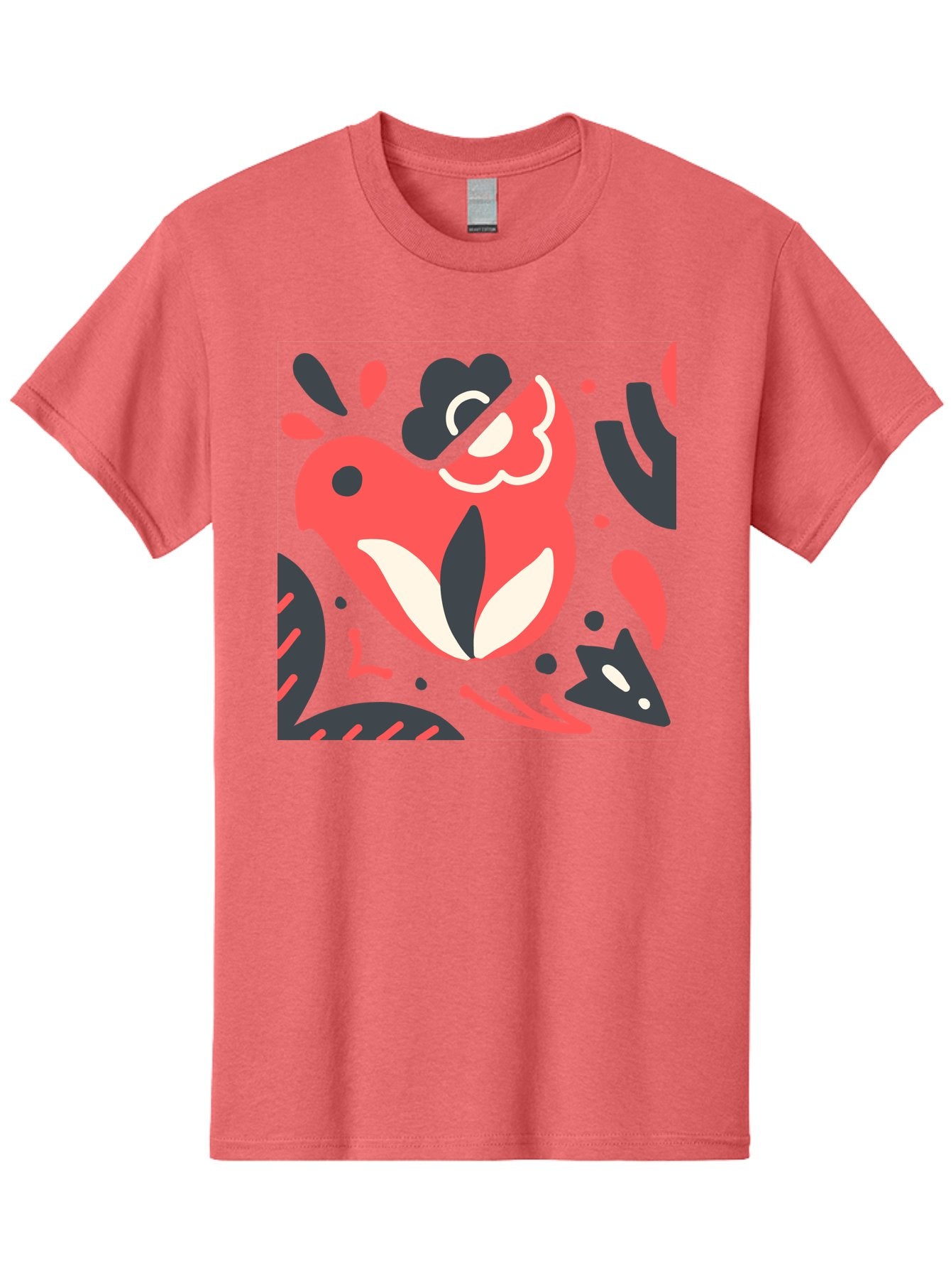 Koi-Fish-Illustration Men'S Graphic Tee, 100% Cotton, Comfortable Casual Summer Wear, Machine Washable, Fish Head, Abstract Art, Digital Illustration, Vibrant Colors, Dynamic Shapes, Playful Design, Creative Expression, Bold Graphics, Aab760 11