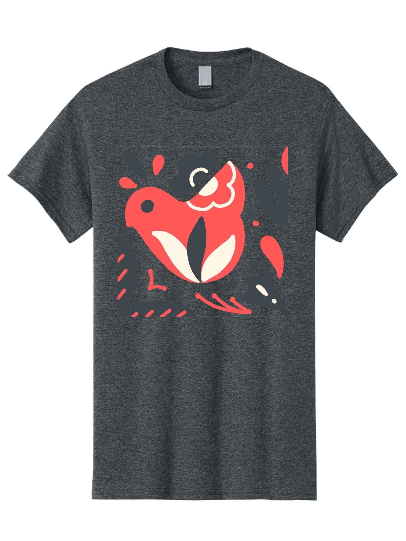 Koi-Fish-Illustration Men'S Graphic Tee, 100% Cotton, Comfortable Casual Summer Wear, Machine Washable, Fish Head, Abstract Art, Digital Illustration, Vibrant Colors, Dynamic Shapes, Playful Design, Creative Expression, Bold Graphics, Aab760 12
