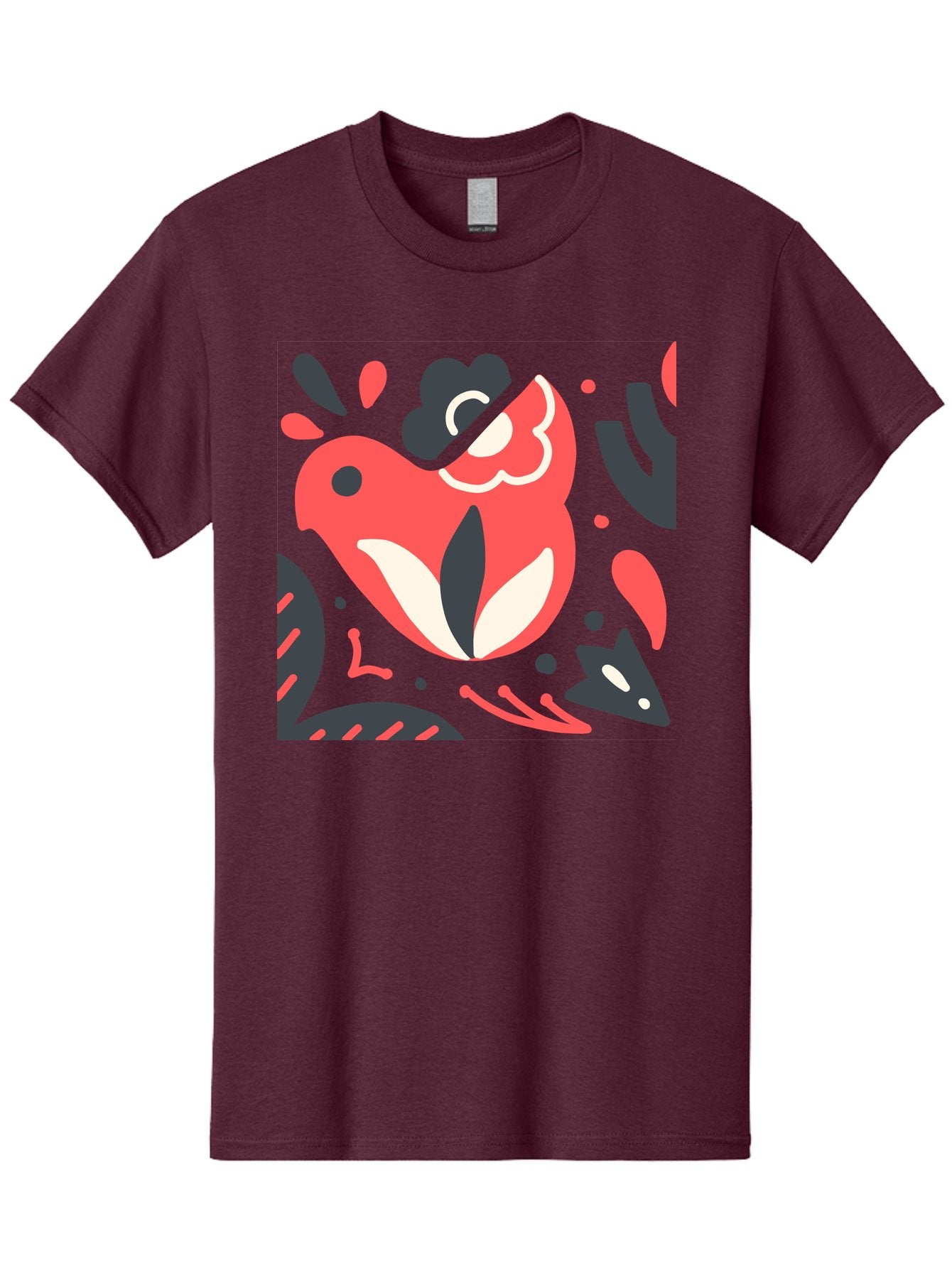 Koi-Fish-Illustration Men'S Graphic Tee, 100% Cotton, Comfortable Casual Summer Wear, Machine Washable, Fish Head, Abstract Art, Digital Illustration, Vibrant Colors, Dynamic Shapes, Playful Design, Creative Expression, Bold Graphics, Aab760 4