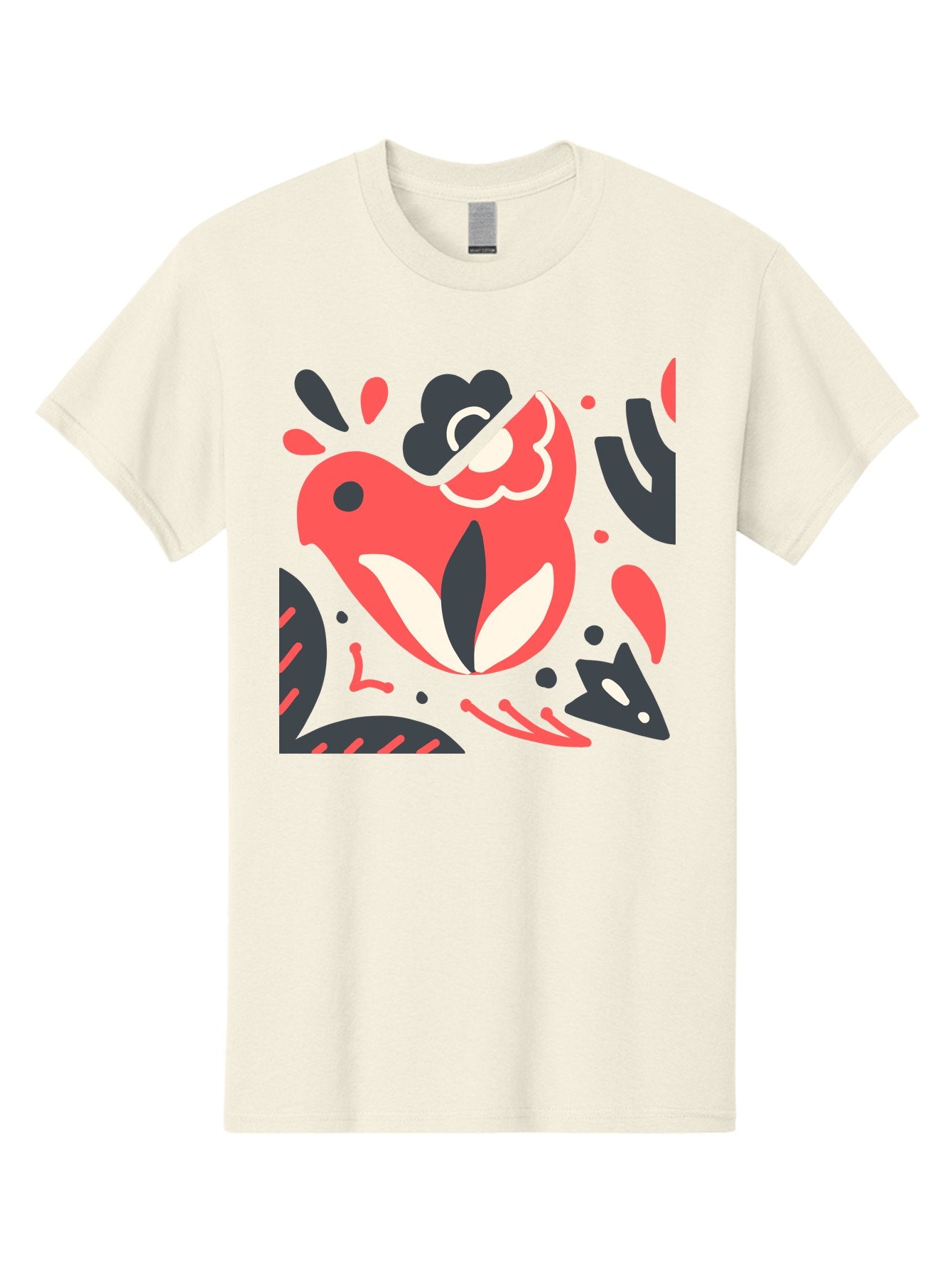 Koi-Fish-Illustration Men'S Graphic Tee, 100% Cotton, Comfortable Casual Summer Wear, Machine Washable, Fish Head, Abstract Art, Digital Illustration, Vibrant Colors, Dynamic Shapes, Playful Design, Creative Expression, Bold Graphics, Aab760 8