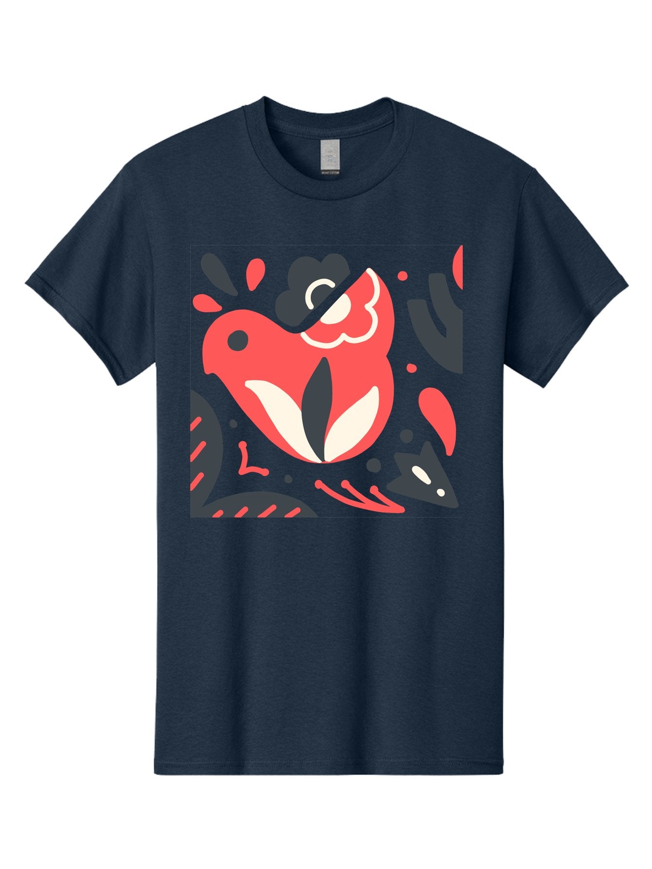 Koi-Fish-Illustration Men'S Graphic Tee, 100% Cotton, Comfortable Casual Summer Wear, Machine Washable, Fish Head, Abstract Art, Digital Illustration, Vibrant Colors, Dynamic Shapes, Playful Design, Creative Expression, Bold Graphics, Aab760 14