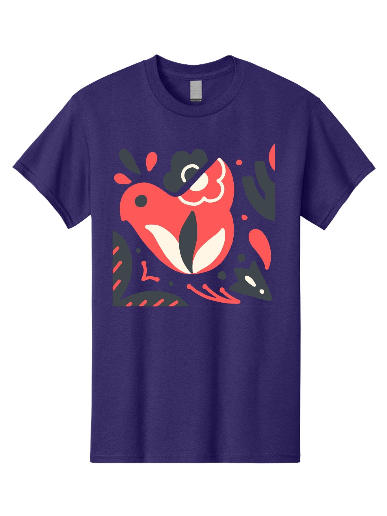 Koi-Fish-Illustration Men'S Graphic Tee, 100% Cotton, Comfortable Casual Summer Wear, Machine Washable, Fish Head, Abstract Art, Digital Illustration, Vibrant Colors, Dynamic Shapes, Playful Design, Creative Expression, Bold Graphics, Aab760 7